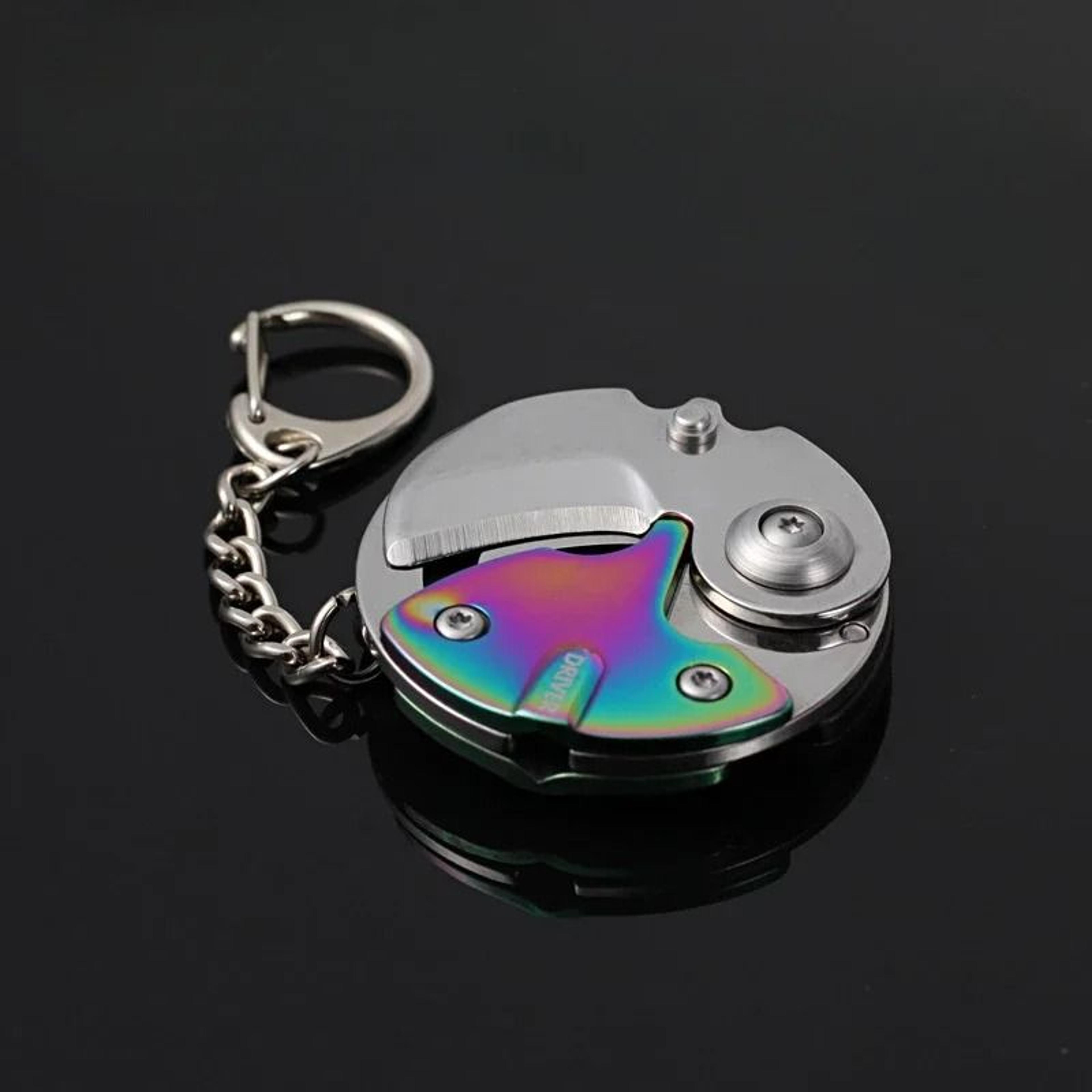 Mini Coin Folding Pocket Knife Keychain Stainless Steel Outdoor Multi Tool 7