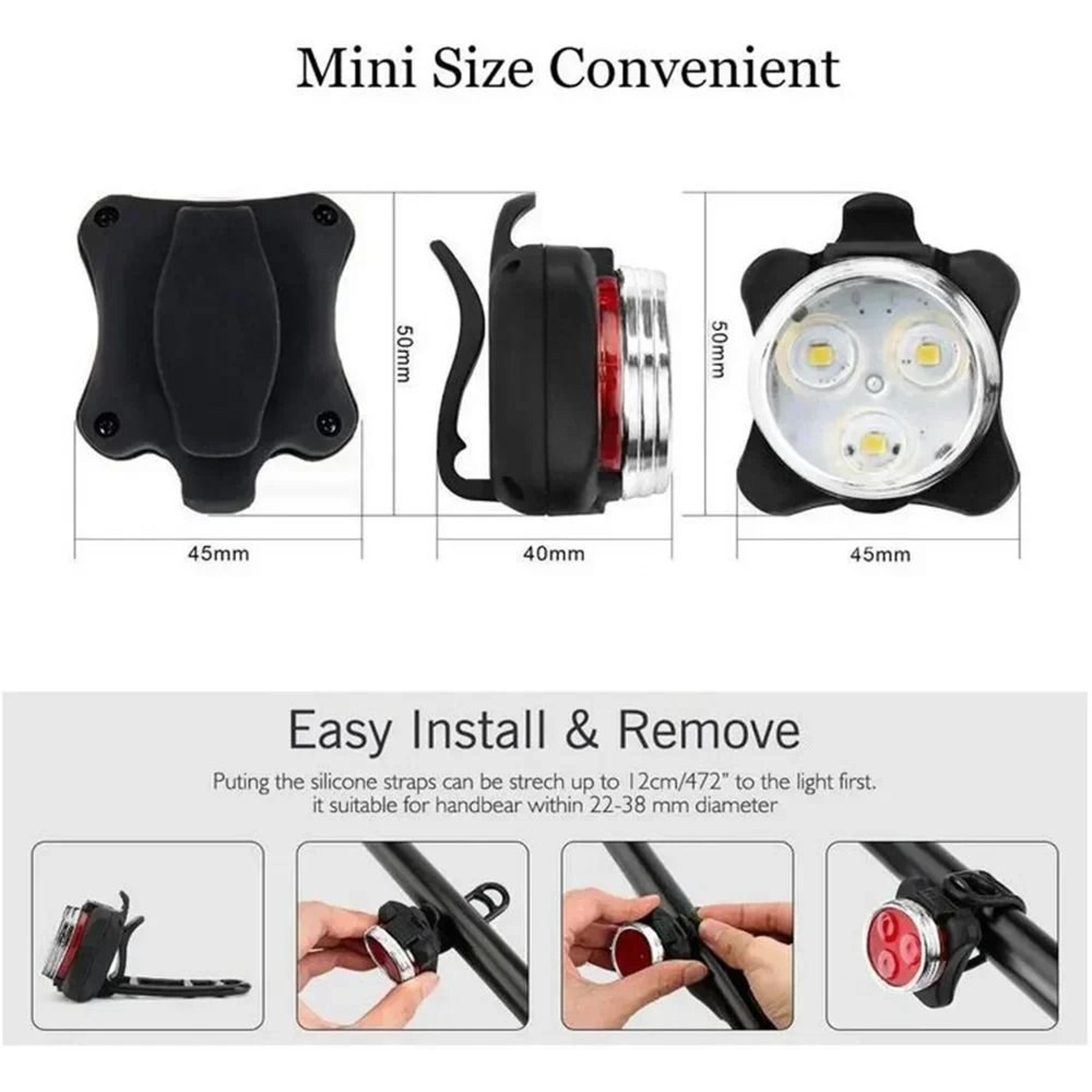 USB Rechargeable LED Bicycle Tail Light With Clip Mount 2