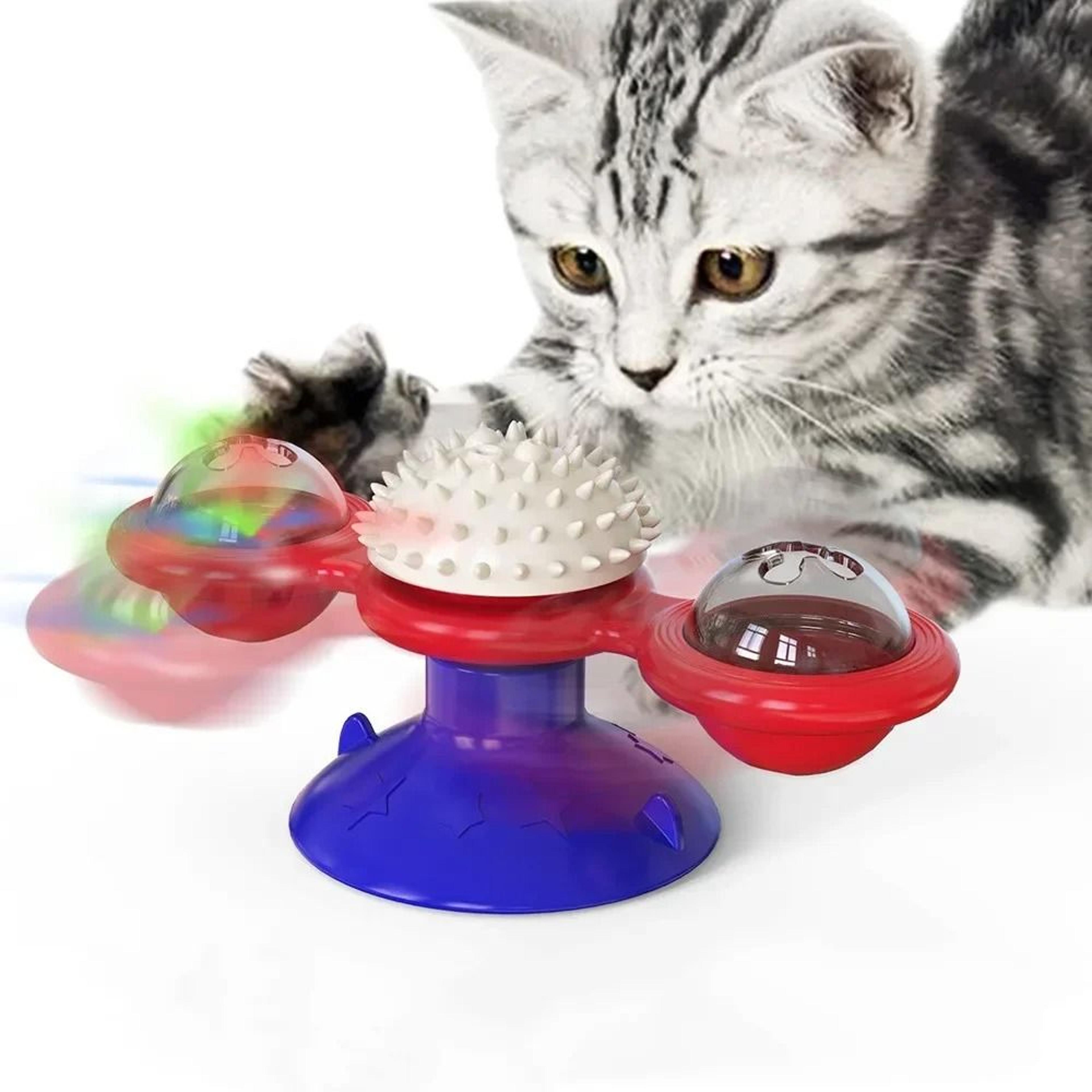 Wall Mounted Spinning Cat Toy With Massage Rollers For Indoor Cats 6