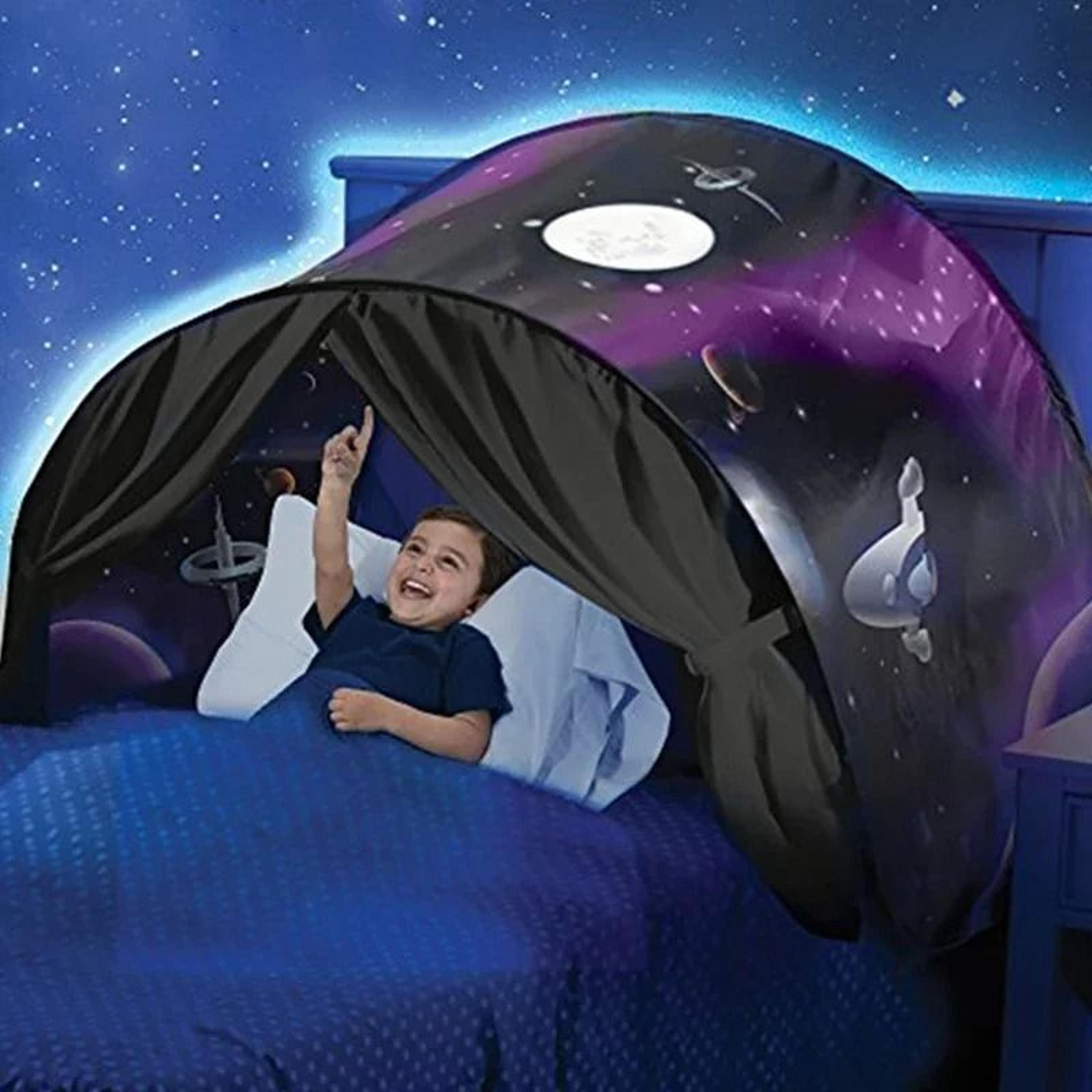 Funny Dream Tent For Kids Bed With Integrated Reading Light And Storage Pocket 11