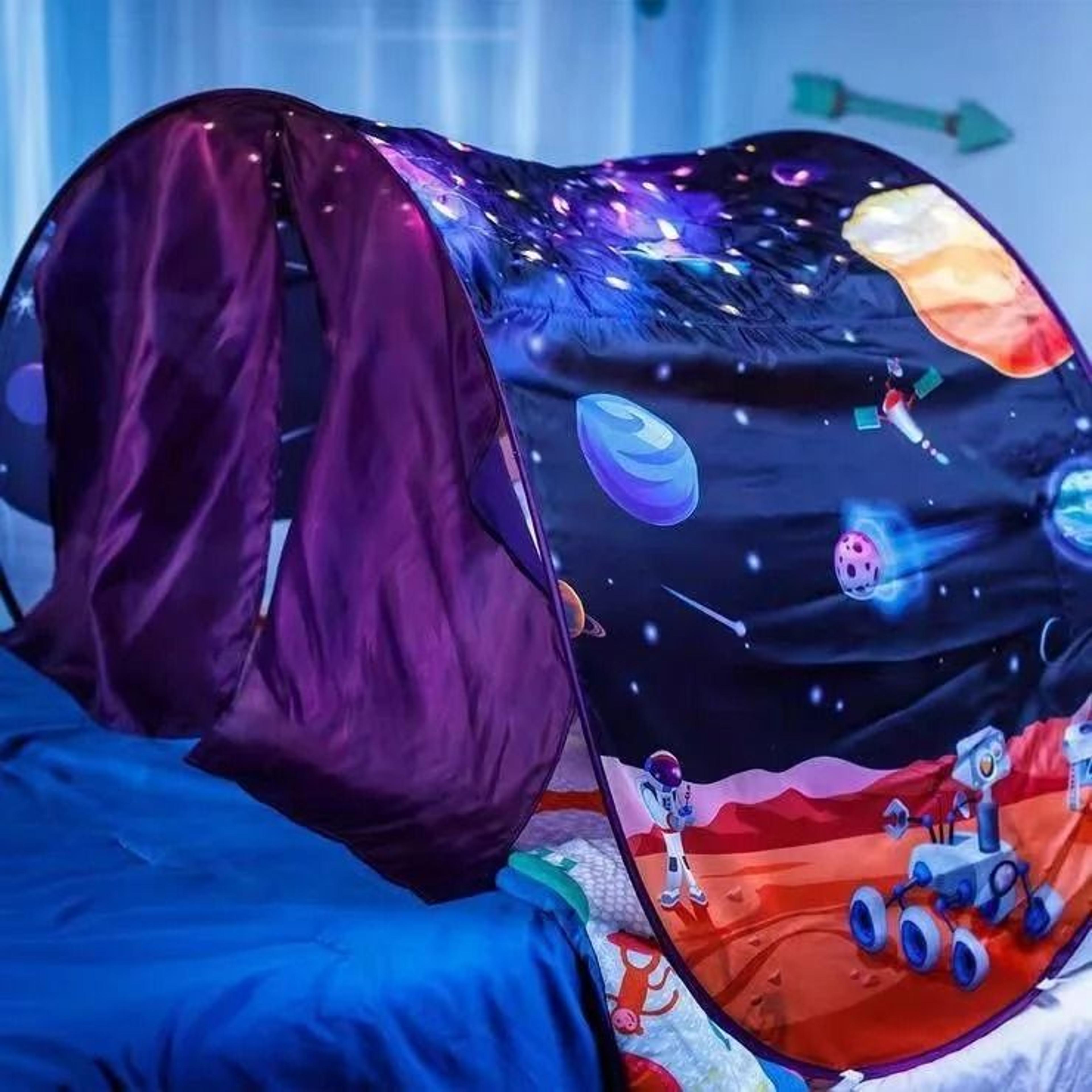 Funny Dream Tent For Kids Bed With Integrated Reading Light And Storage Pocket 1