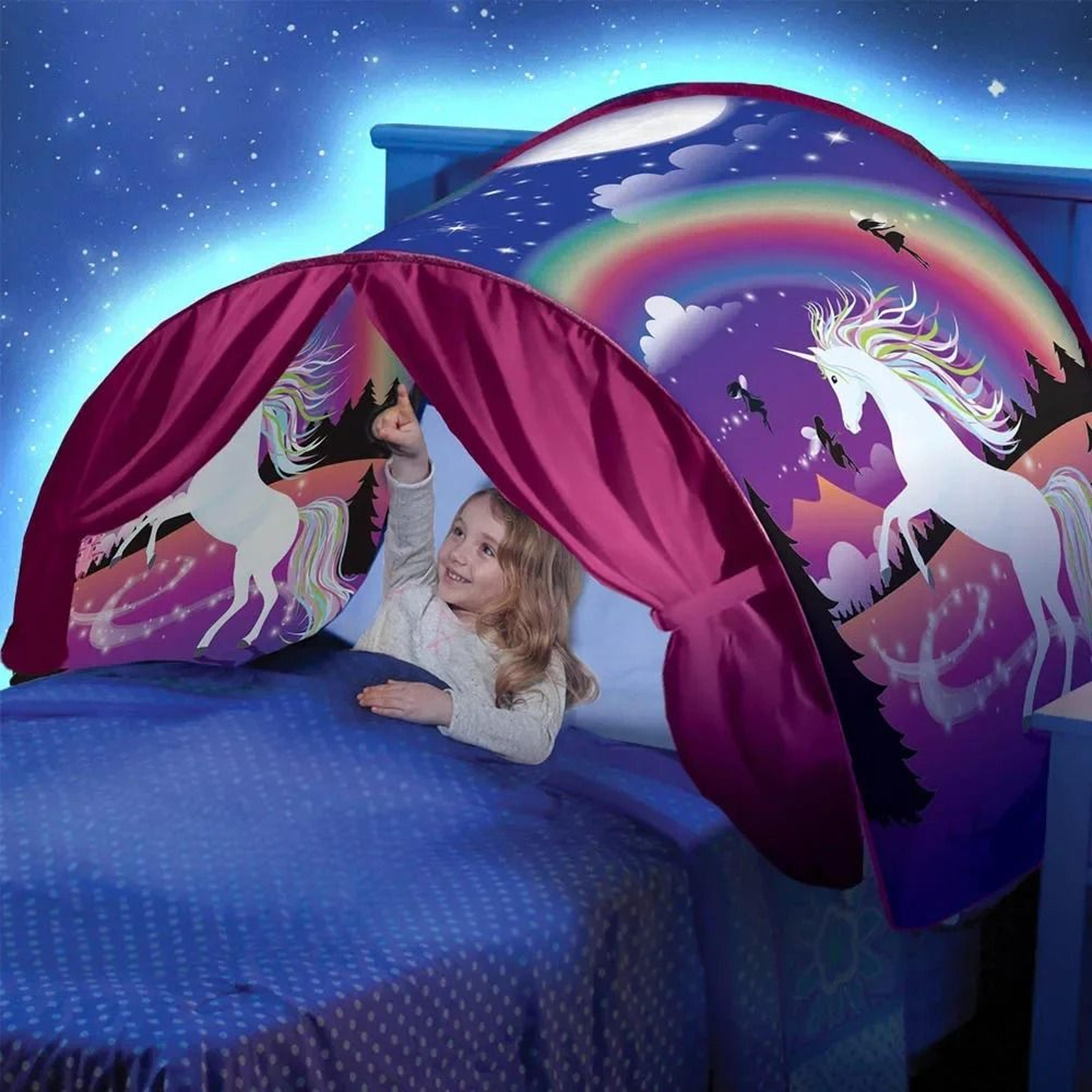 Funny Dream Tent For Kids Bed With Integrated Reading Light And Storage Pocket 10
