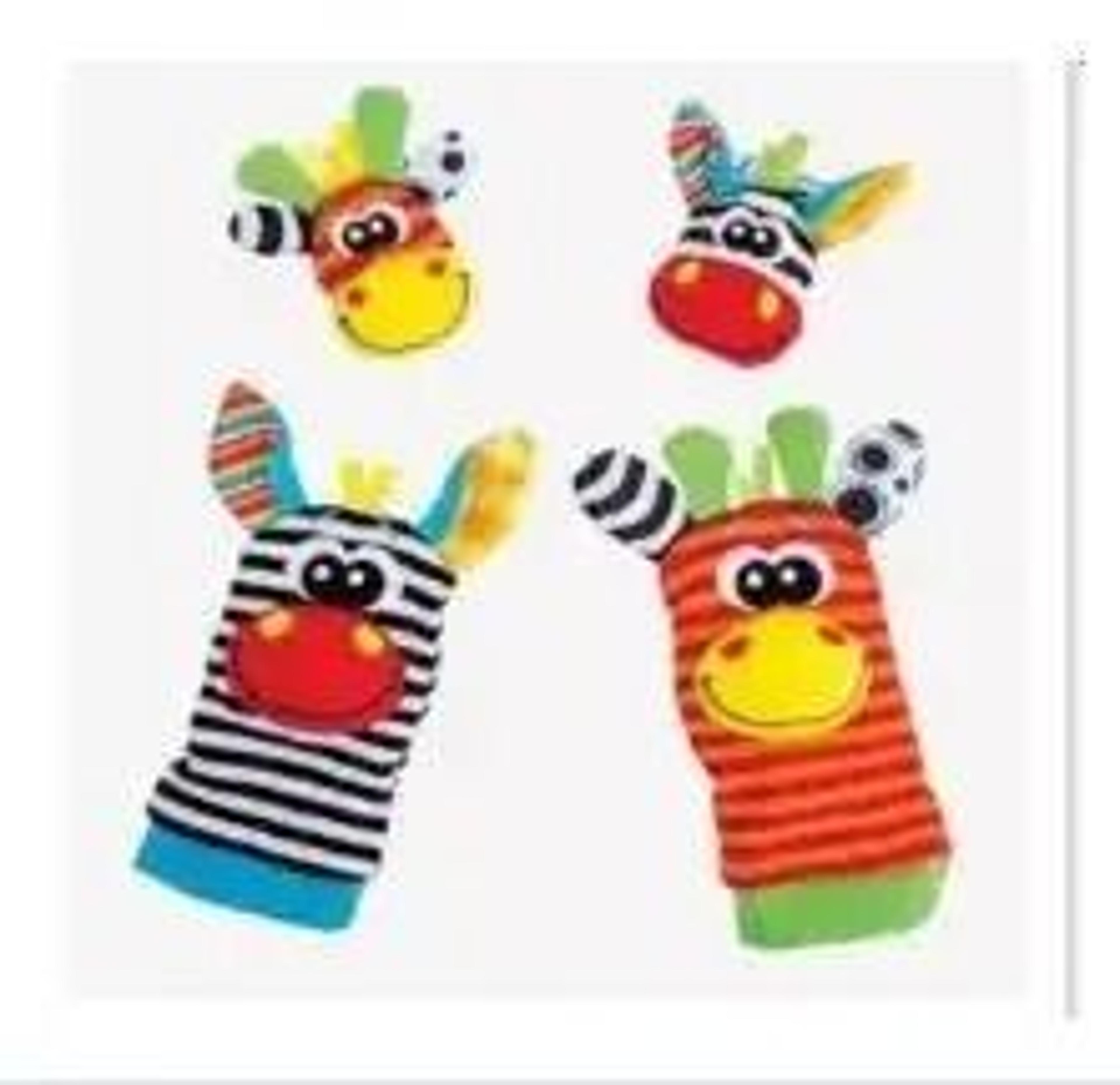 4Pcs Baby Rattles Toys Animal Socks And Wrist Strap Set For Infants 012 Months 7