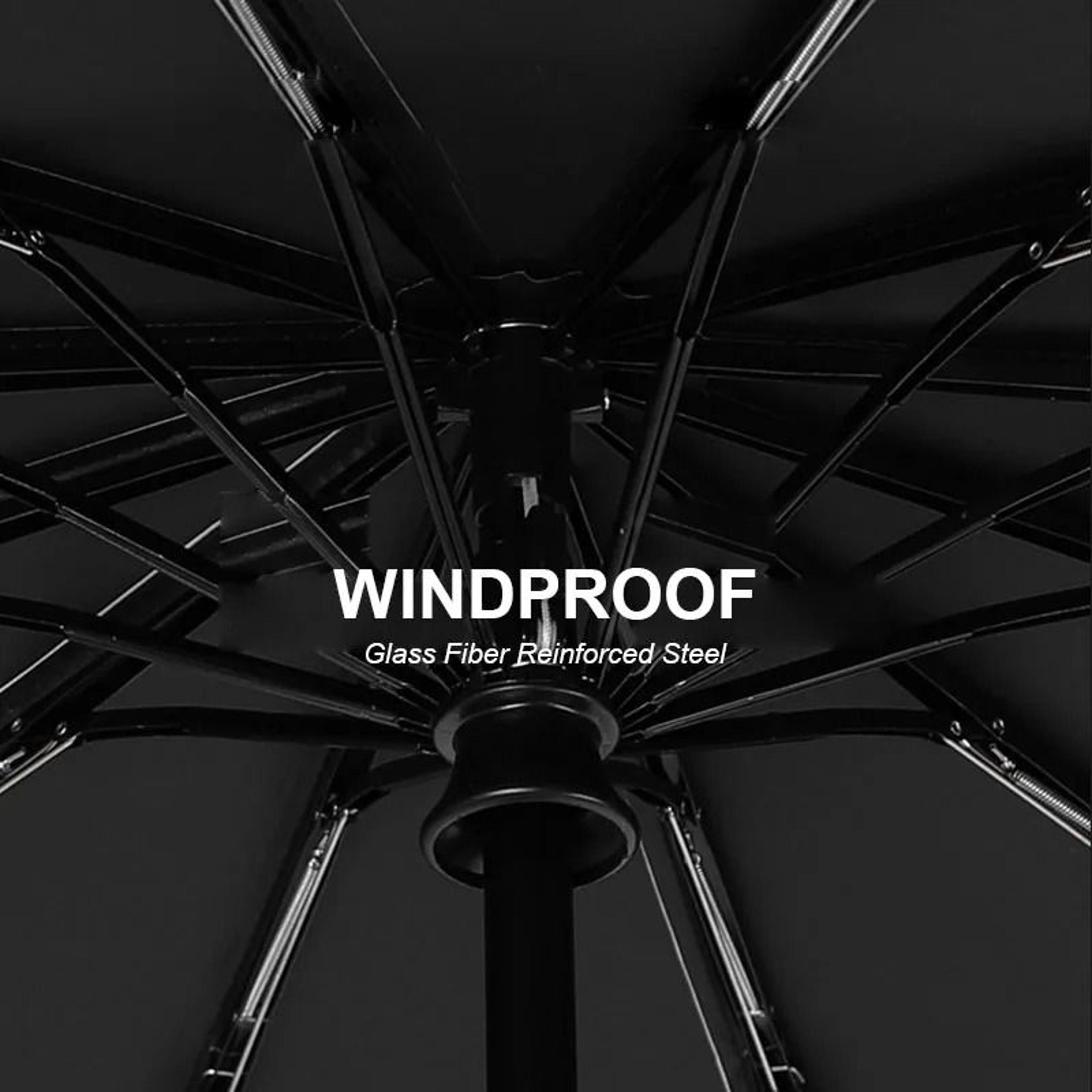 Large 24Bone Automatic Umbrella Windproof UV Protection Collapsible Outdoor Sunshade 2
