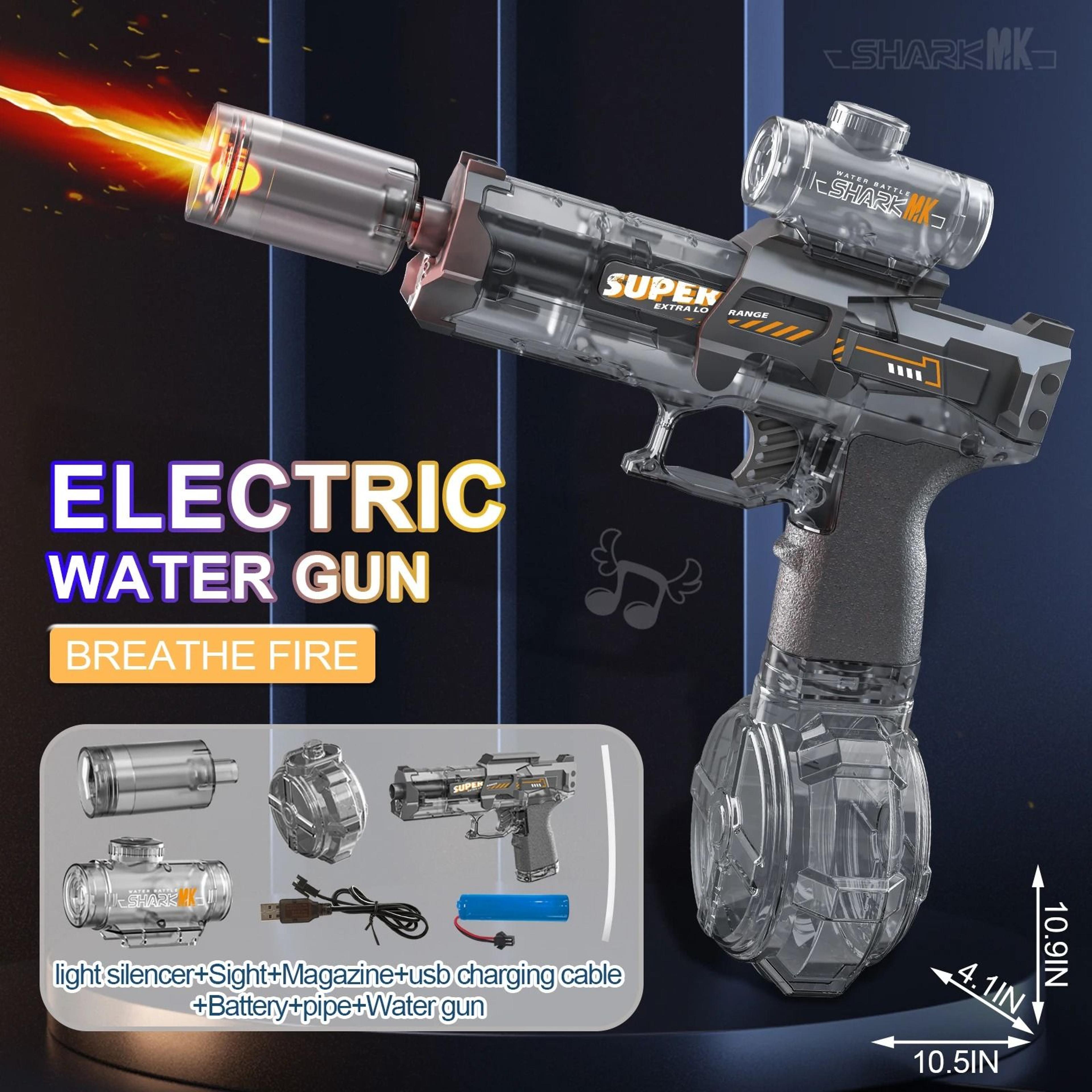 Electric Water Gun With Flame Light Effect HighPressure Continuous Spray Outdoor Toy 11