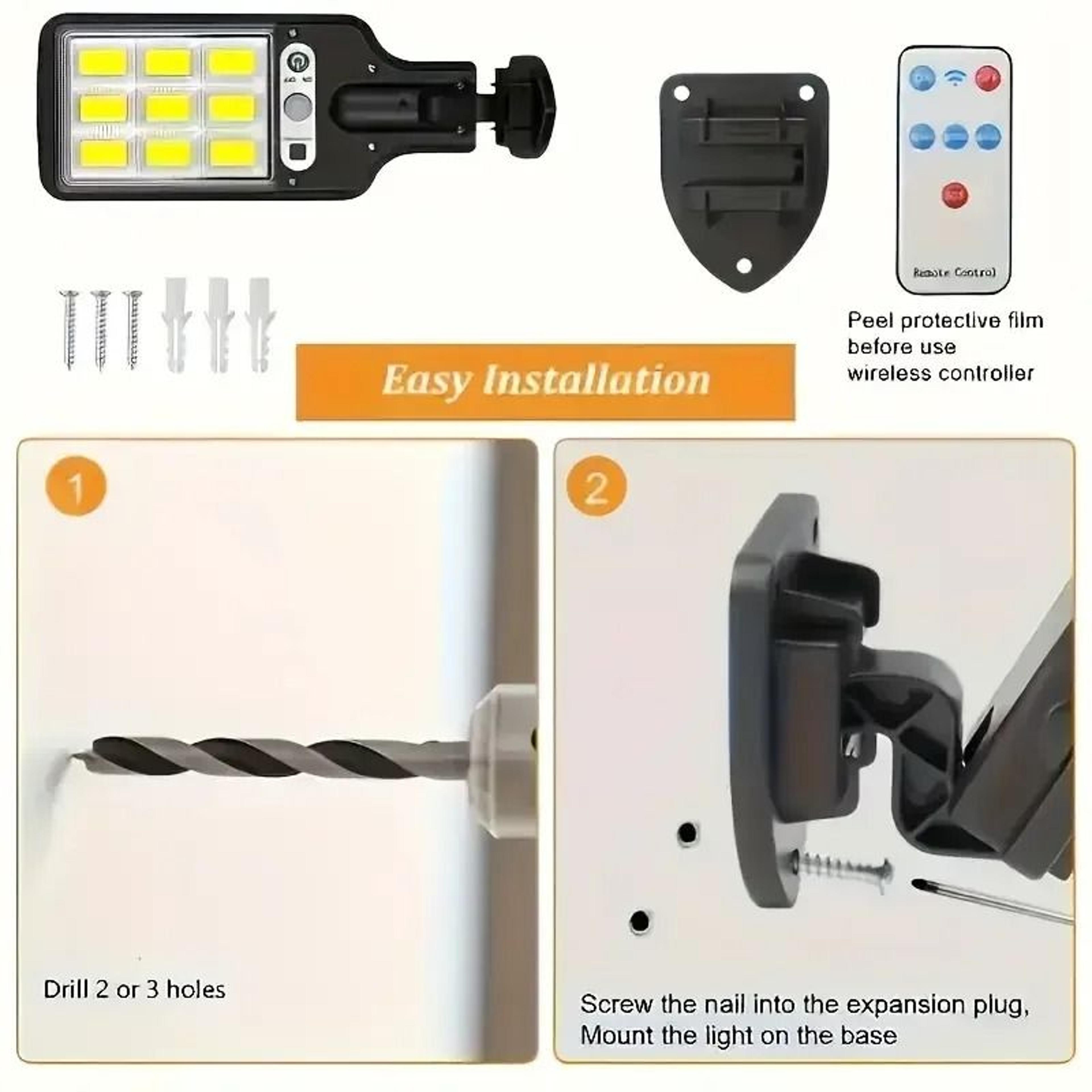 HighPerformance 400000LM Solar LED Outdoor Motion Sensor Security Wall  Street Lamp 5