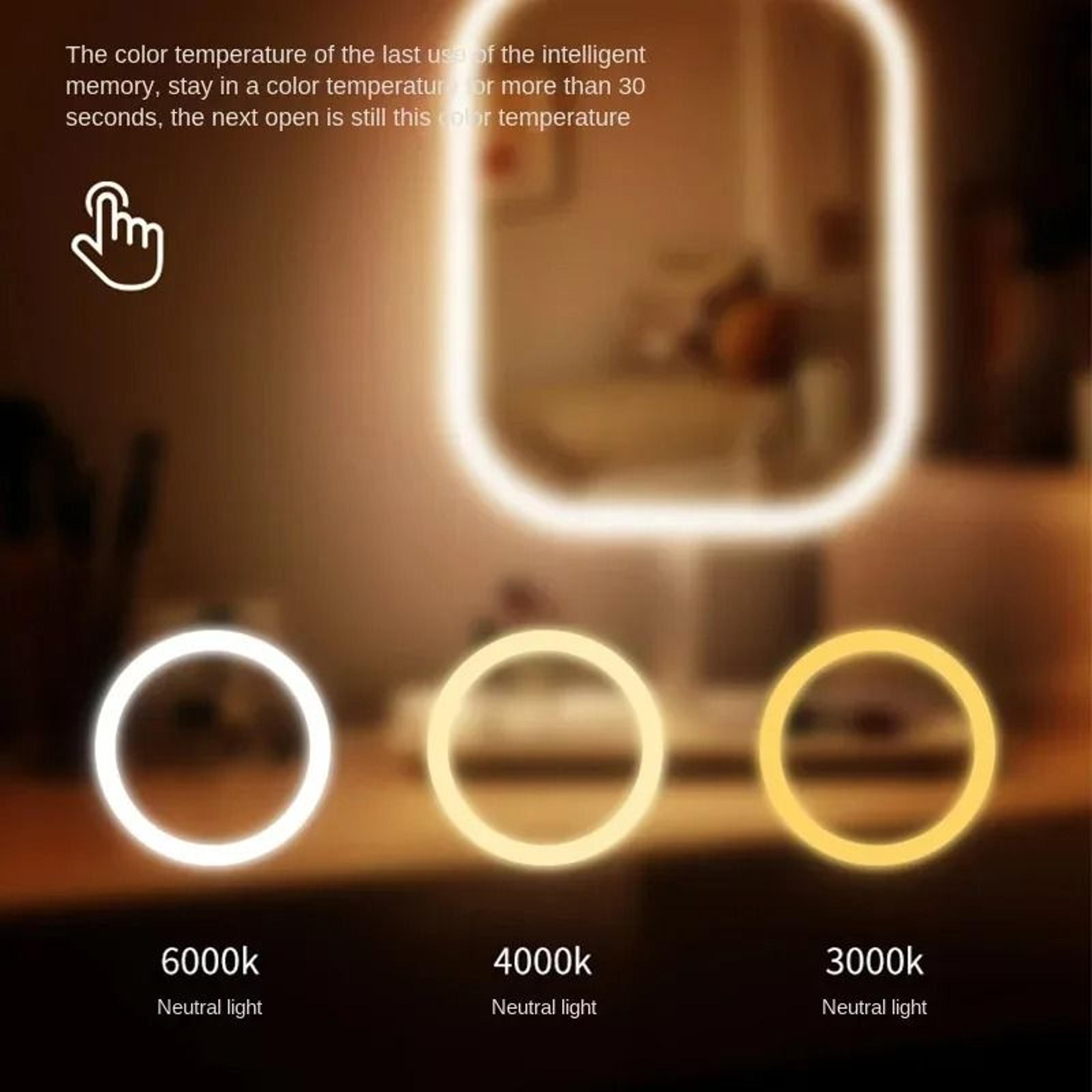 Niche Modern Desktop Vanity Mirror 3 Color Light LED Makeup Mirror With Touch Sensor 5