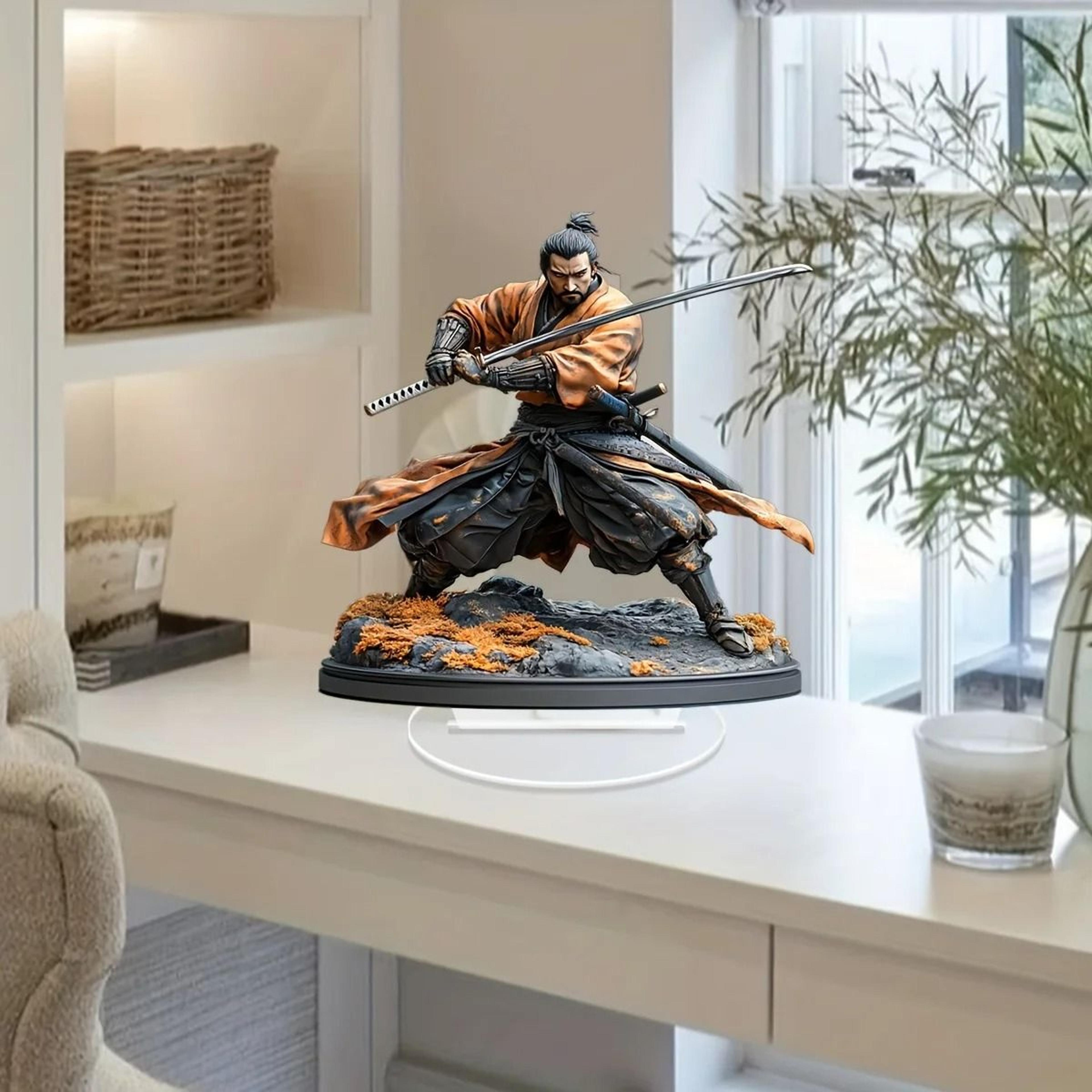 2D Flat Warrior Acrylic Statue Traditional Warrior Art Decoration 1