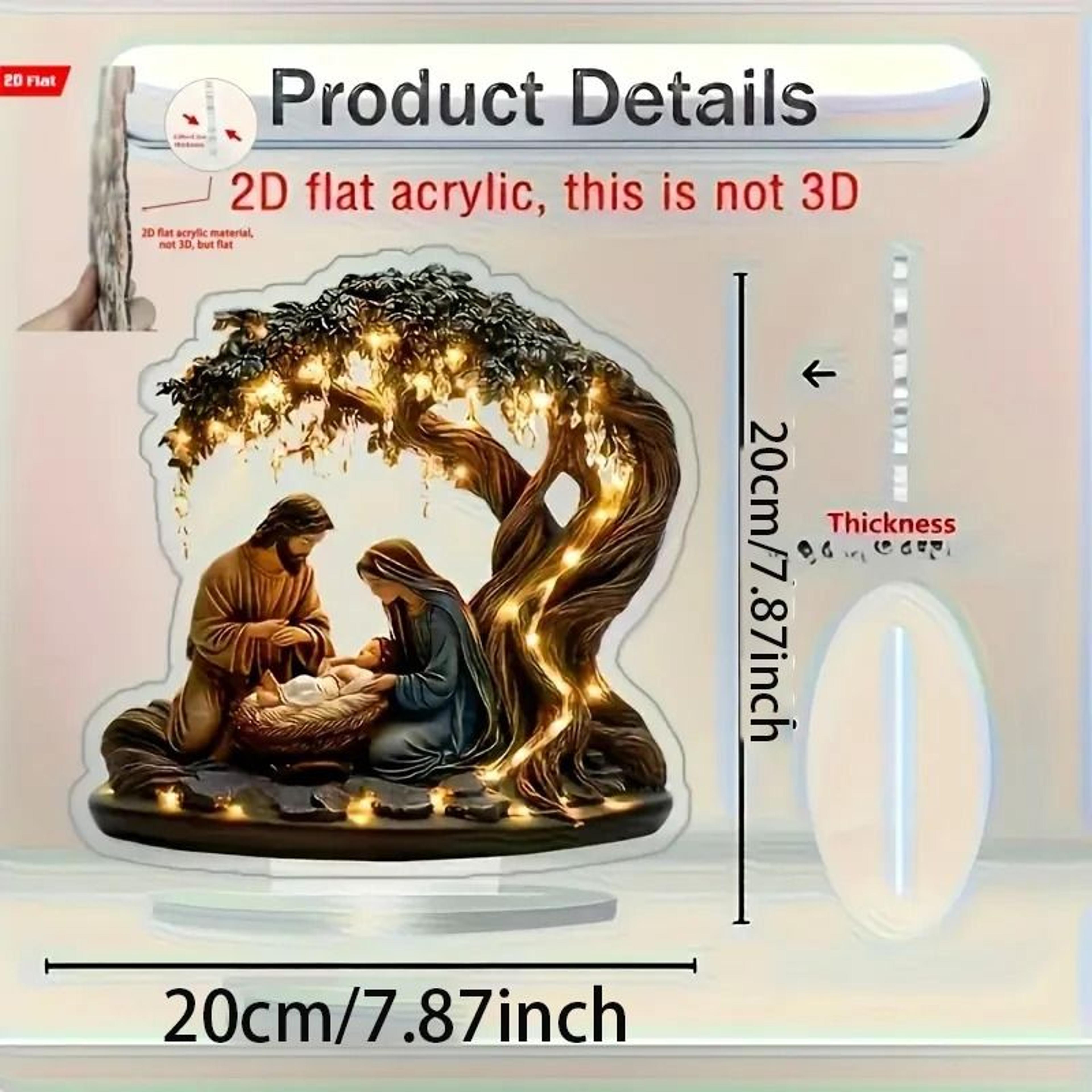 Nativity Scene Desktop Decoration Classic Acrylic Home And Office Ornament 5