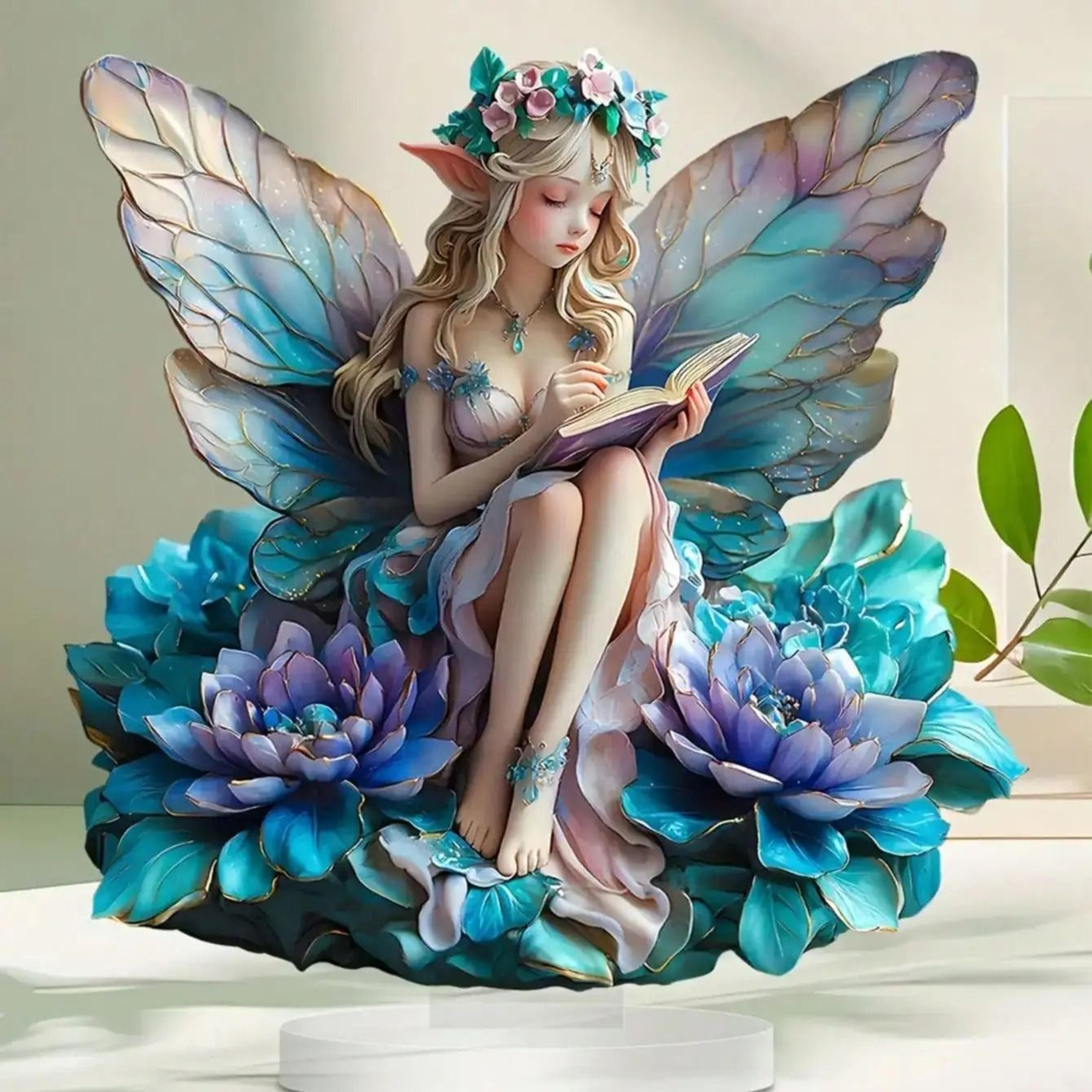 Fairy Butterfly Statue Decoration For Home And Office With Easy To Install Base 0