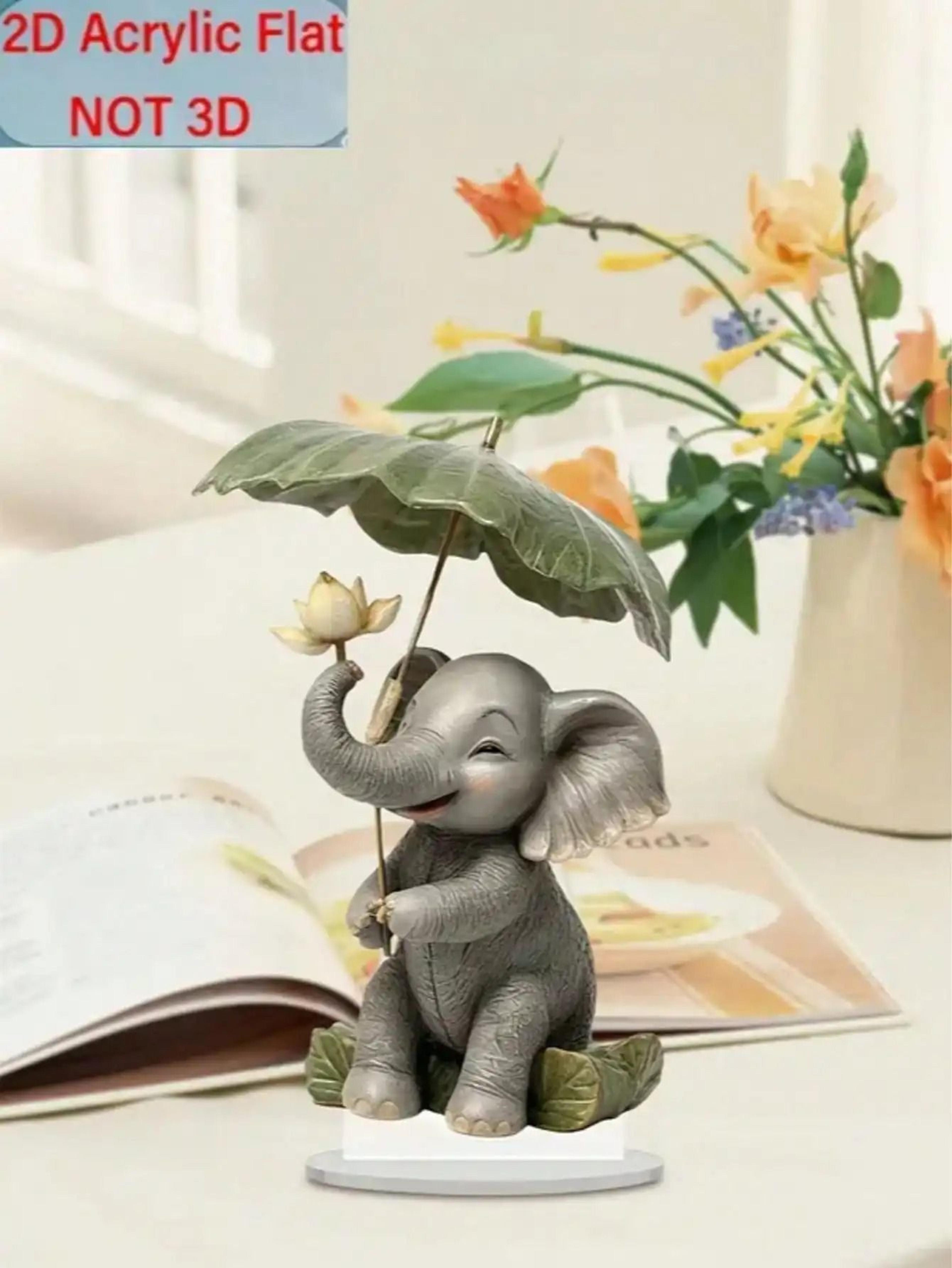 Bohemian Style Elephant Decoration Ornament With Lotus Leaf Umbrella 6