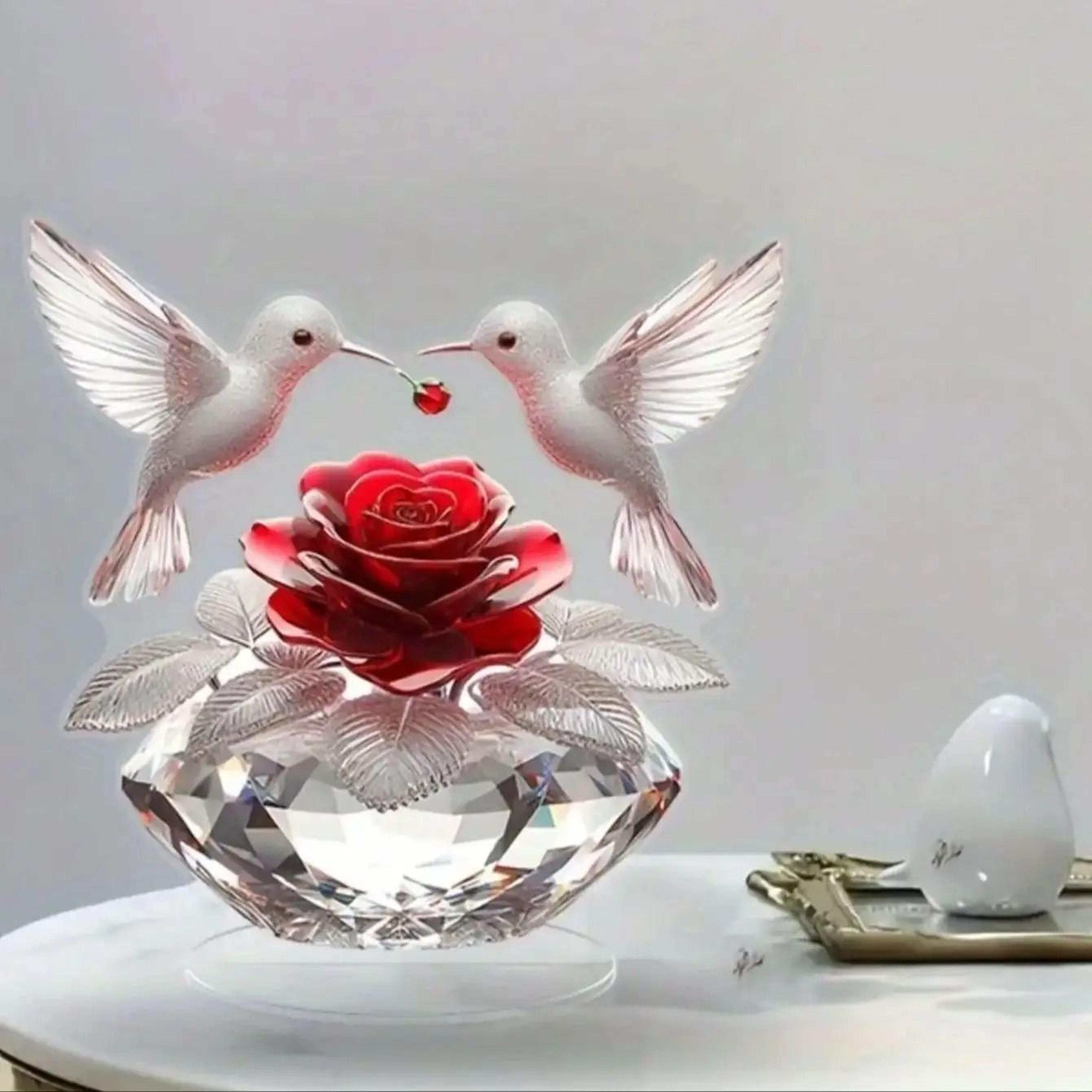 Rose And White Bird Desktop Decoration Elegant Home Decor And Graduation Gift 2
