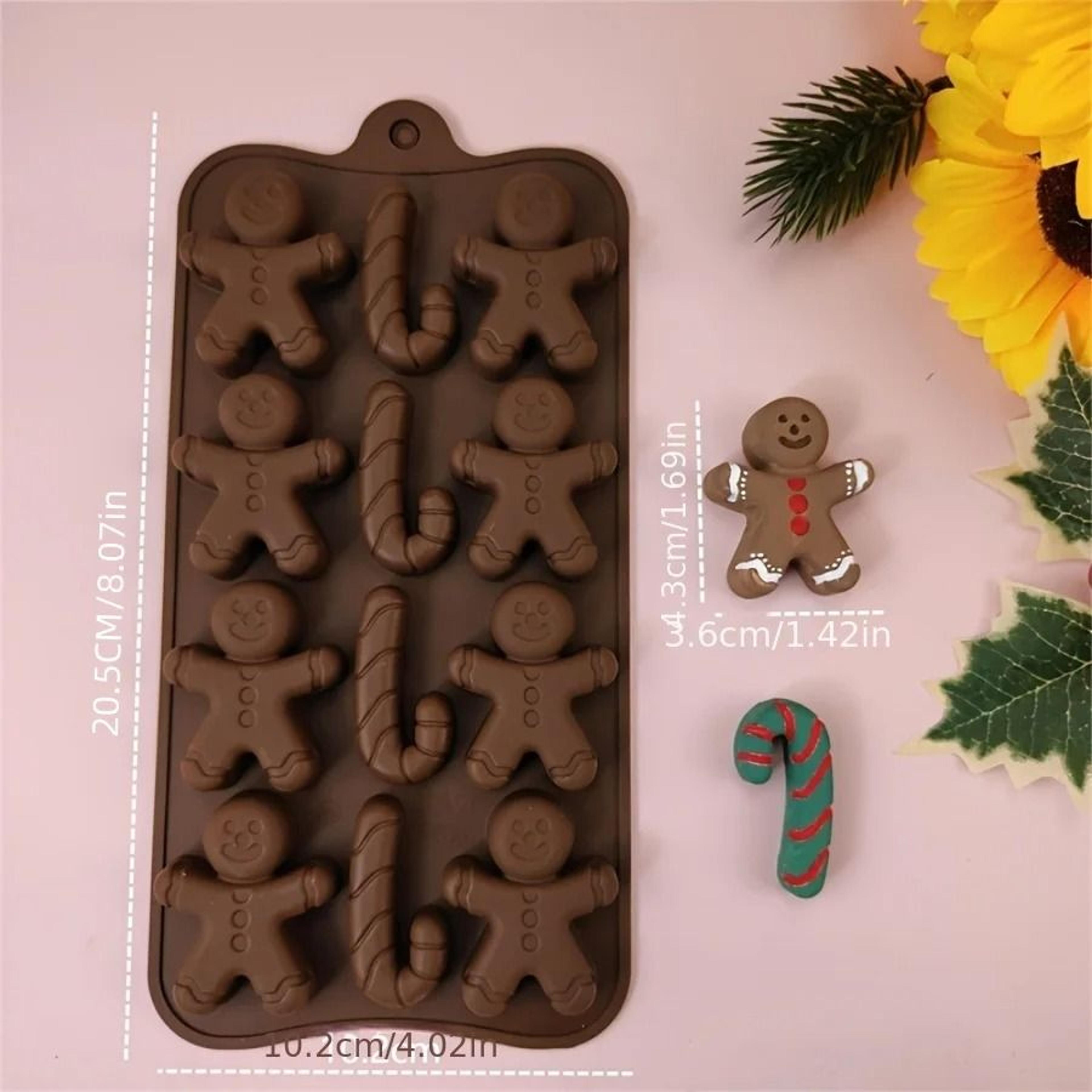 12 Christmas Chocolate Molds Gingerbread Man Cane Cookie Molds Home Baking Ice Tray Molds 1