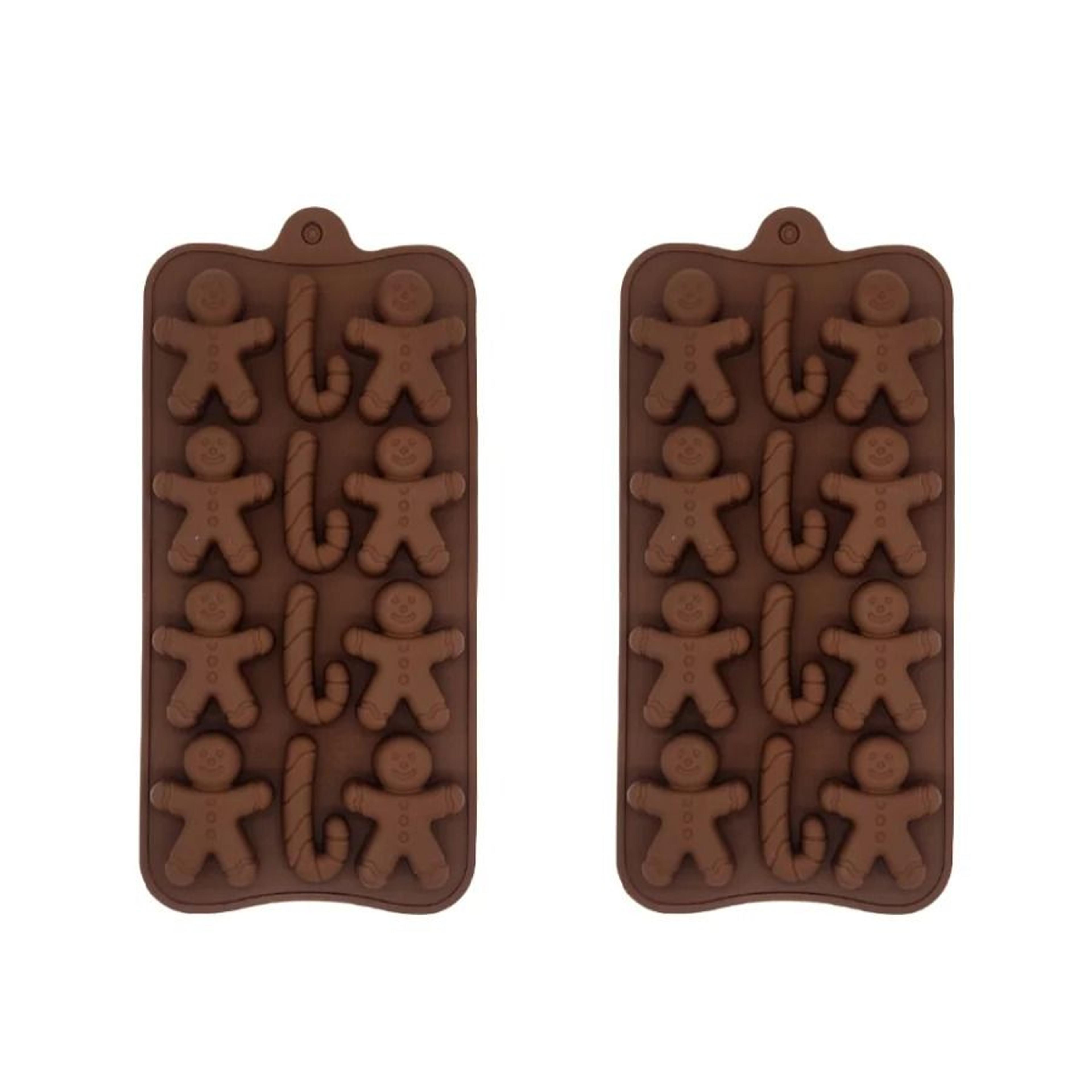 12 Christmas Chocolate Molds Gingerbread Man Cane Cookie Molds Home Baking Ice Tray Molds 6