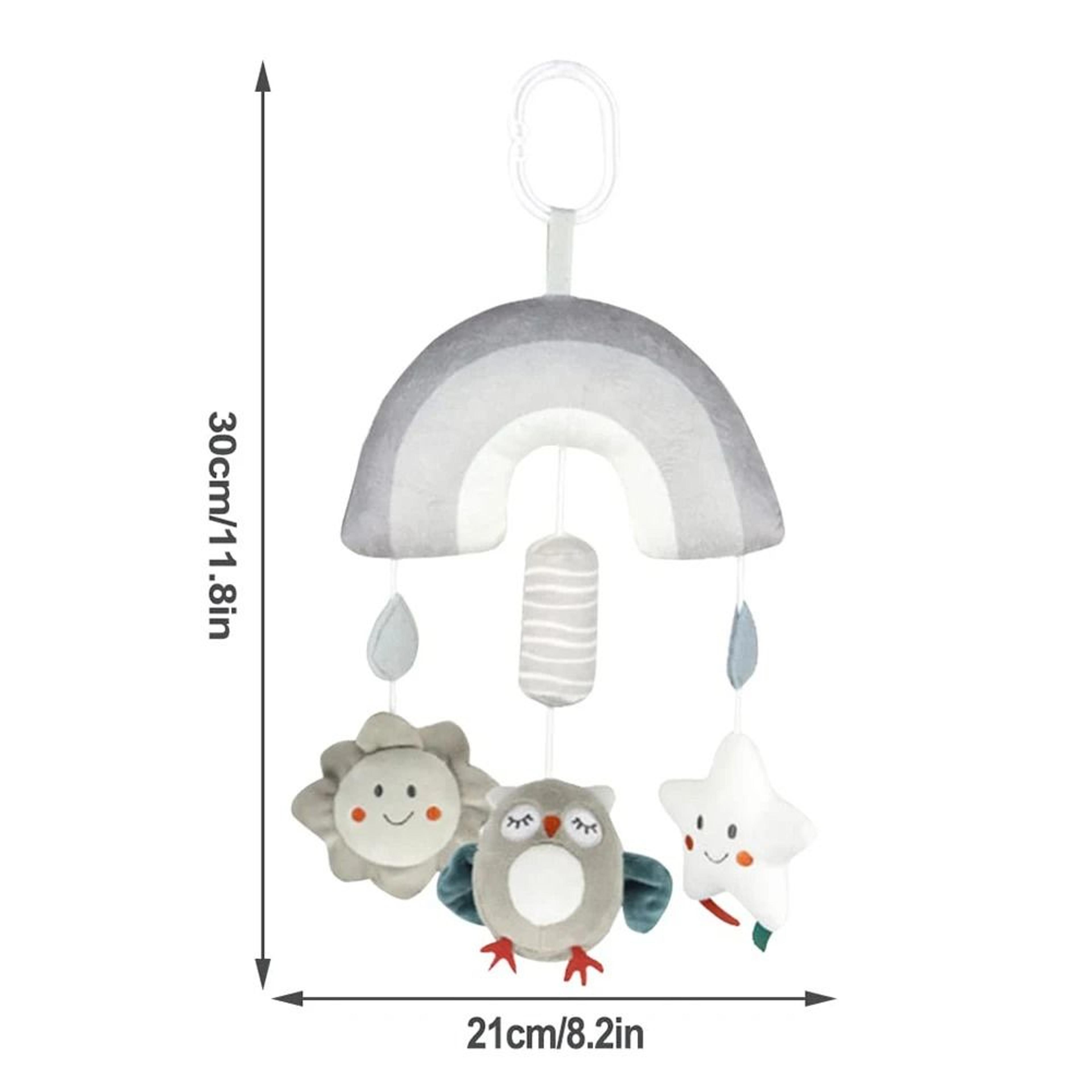 Clip On Hanging Plush Toy Stroller And Car Seat Sensory Activity Baby Toys With Wind Chimes 5