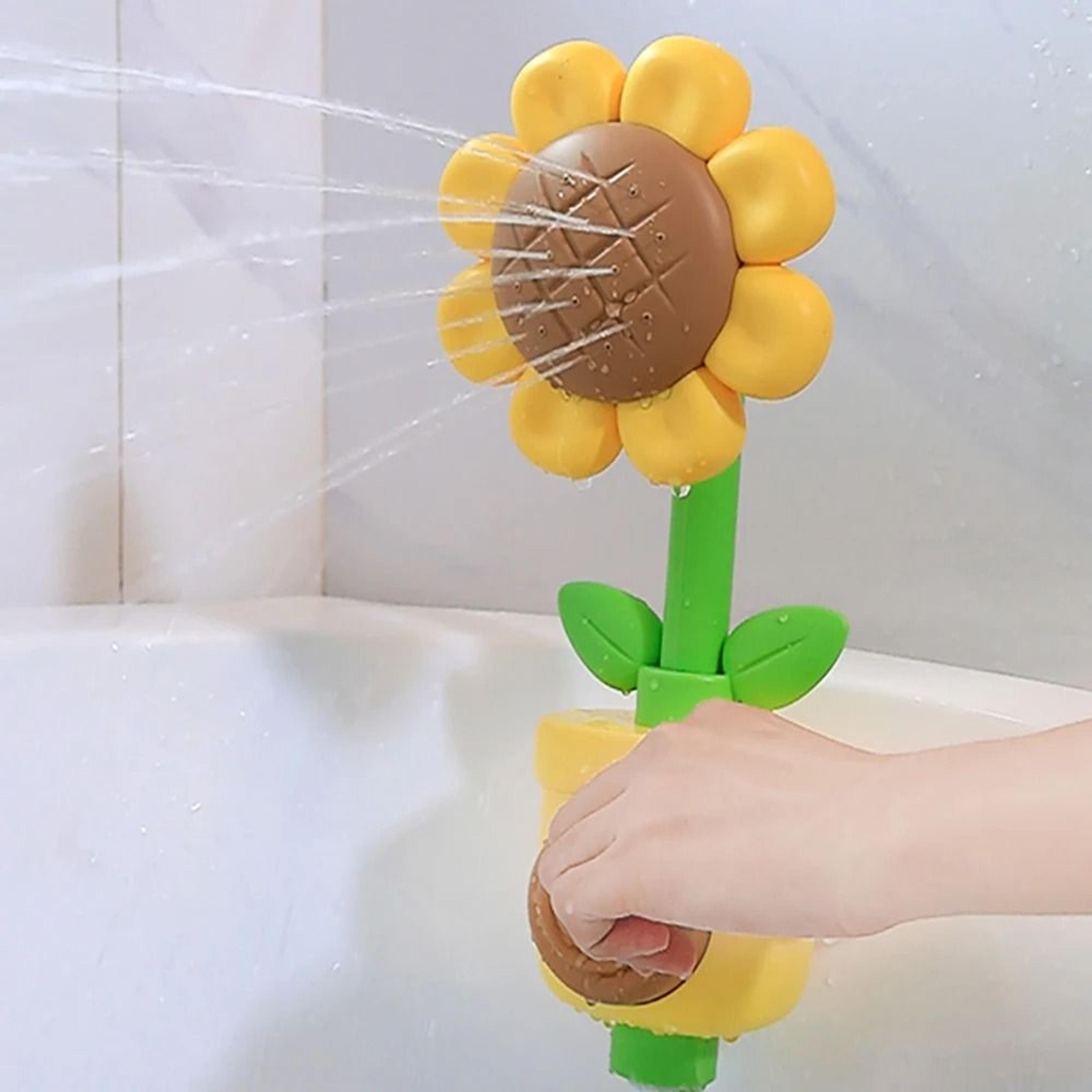 Baby Shower Bath Toy Sprinkler Head Spray Water Sunflower Manual Device For Kids Gift 6