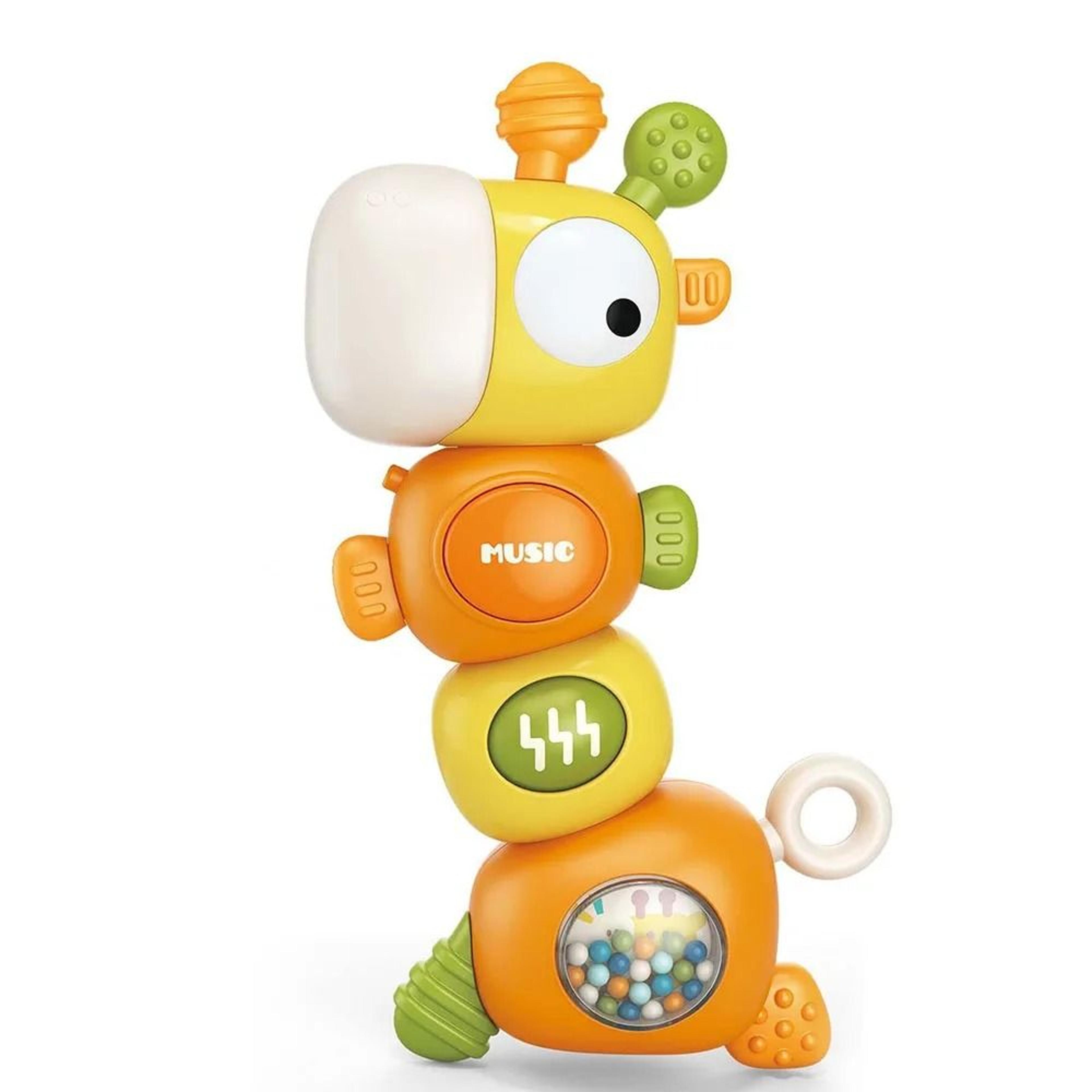 Baby Rattle  Teething Toy Giraffe Musical Silicone Montessori Sensory Toy 6