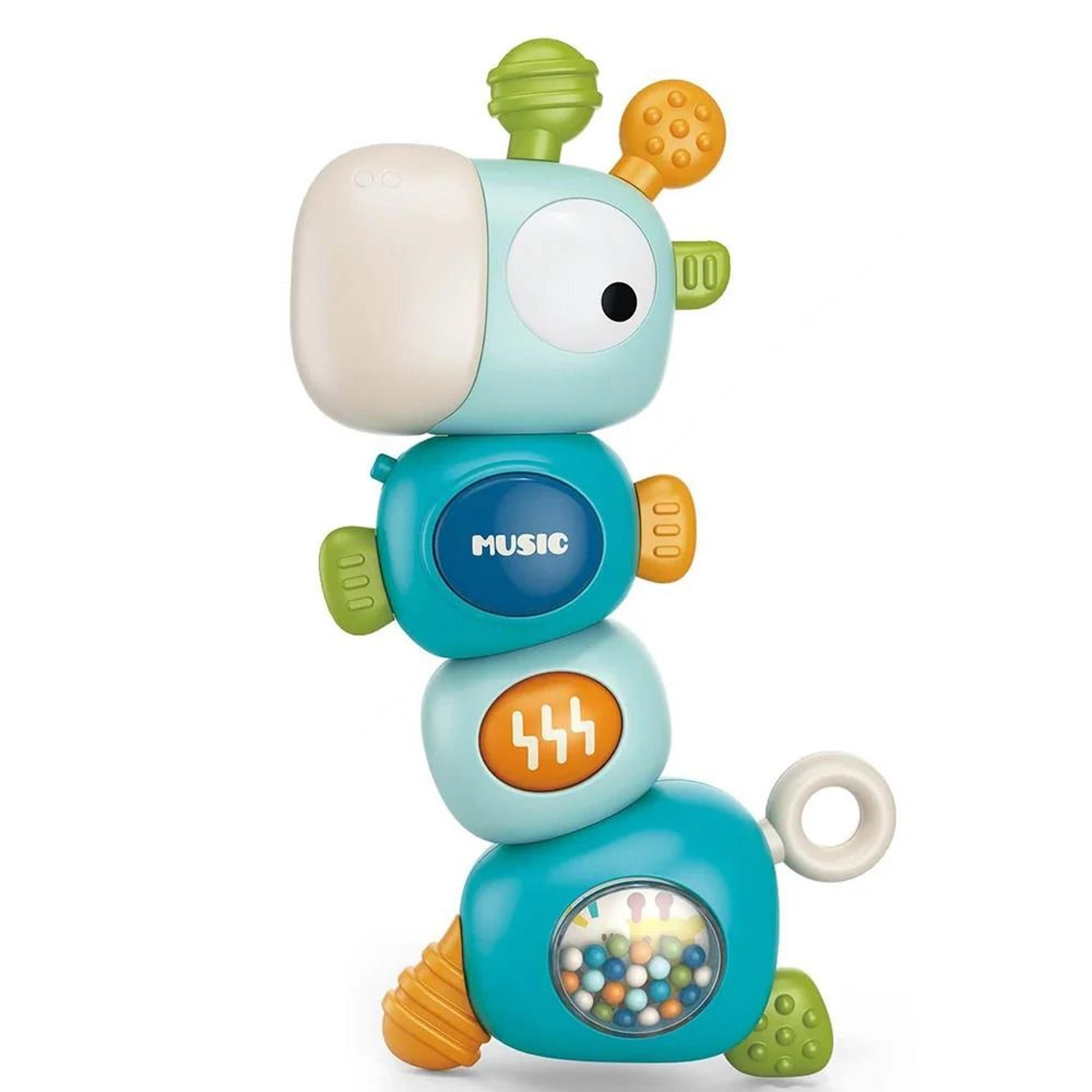 Baby Rattle  Teething Toy Giraffe Musical Silicone Montessori Sensory Toy 7