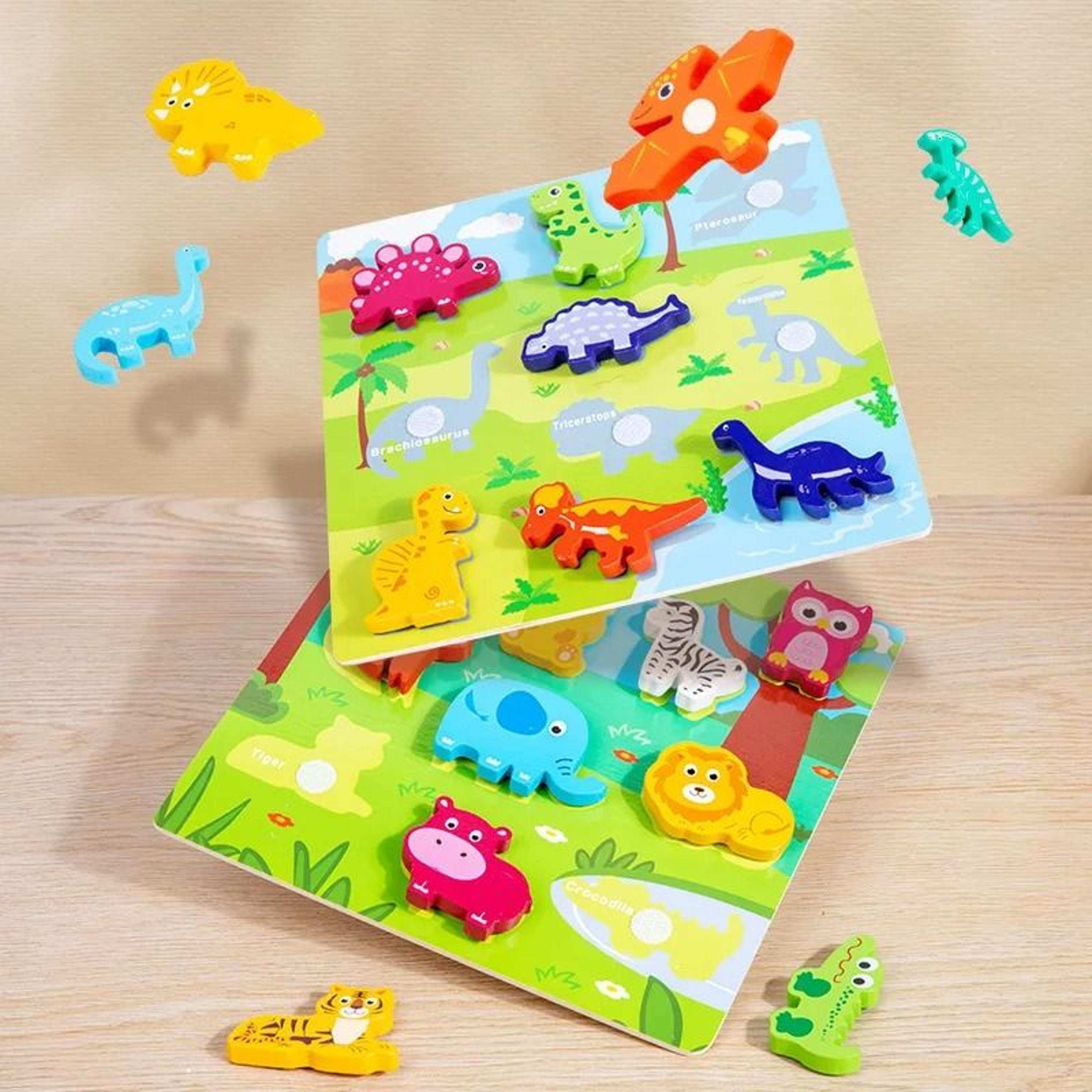 Childrens 3D Puzzle Early Education Fun DIY Paste Wood Educational Toys For Kids 3
