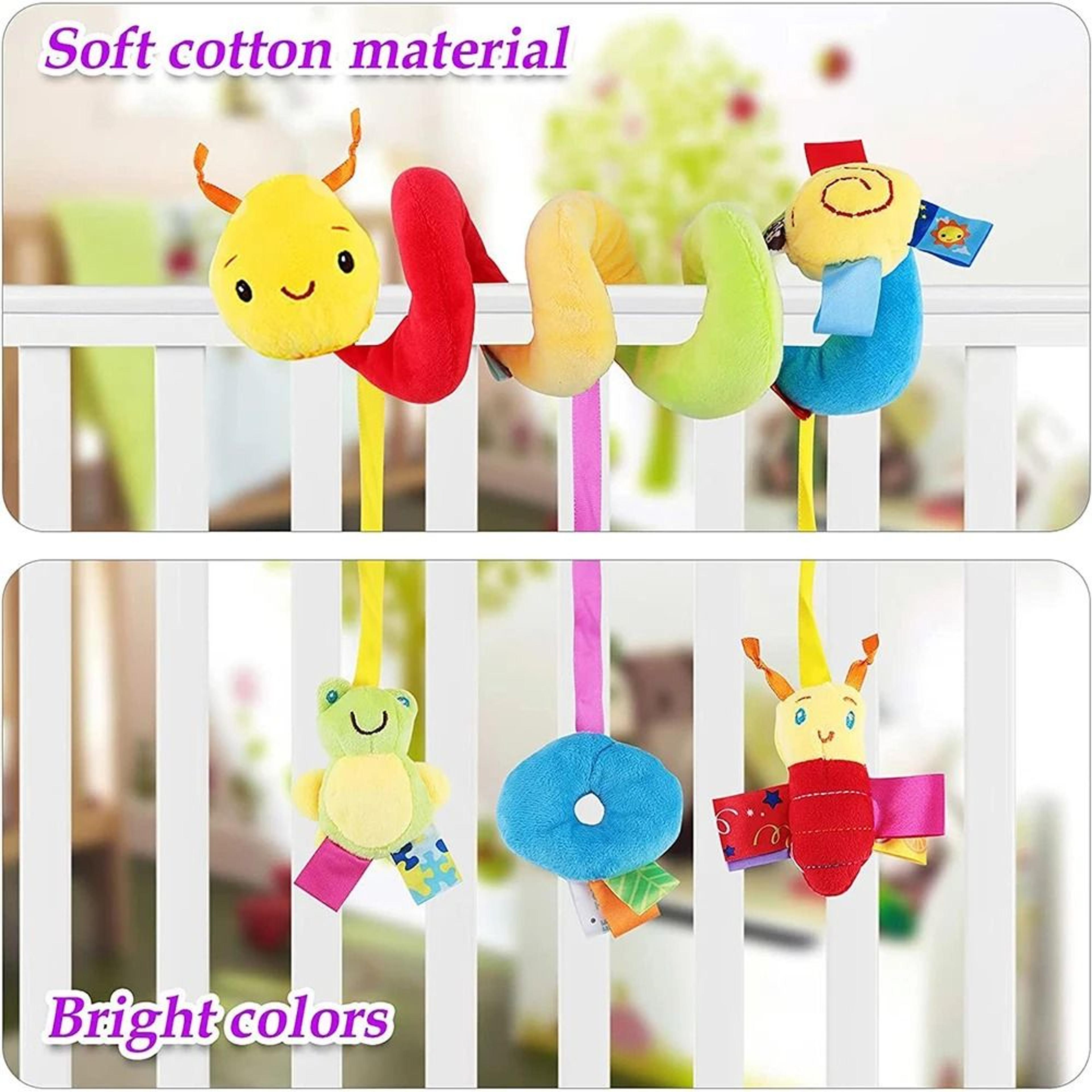 Spiral Stroller Toys Newborn Plush Hanging Baby Soft Rattle Sensory Crib Mobile 5