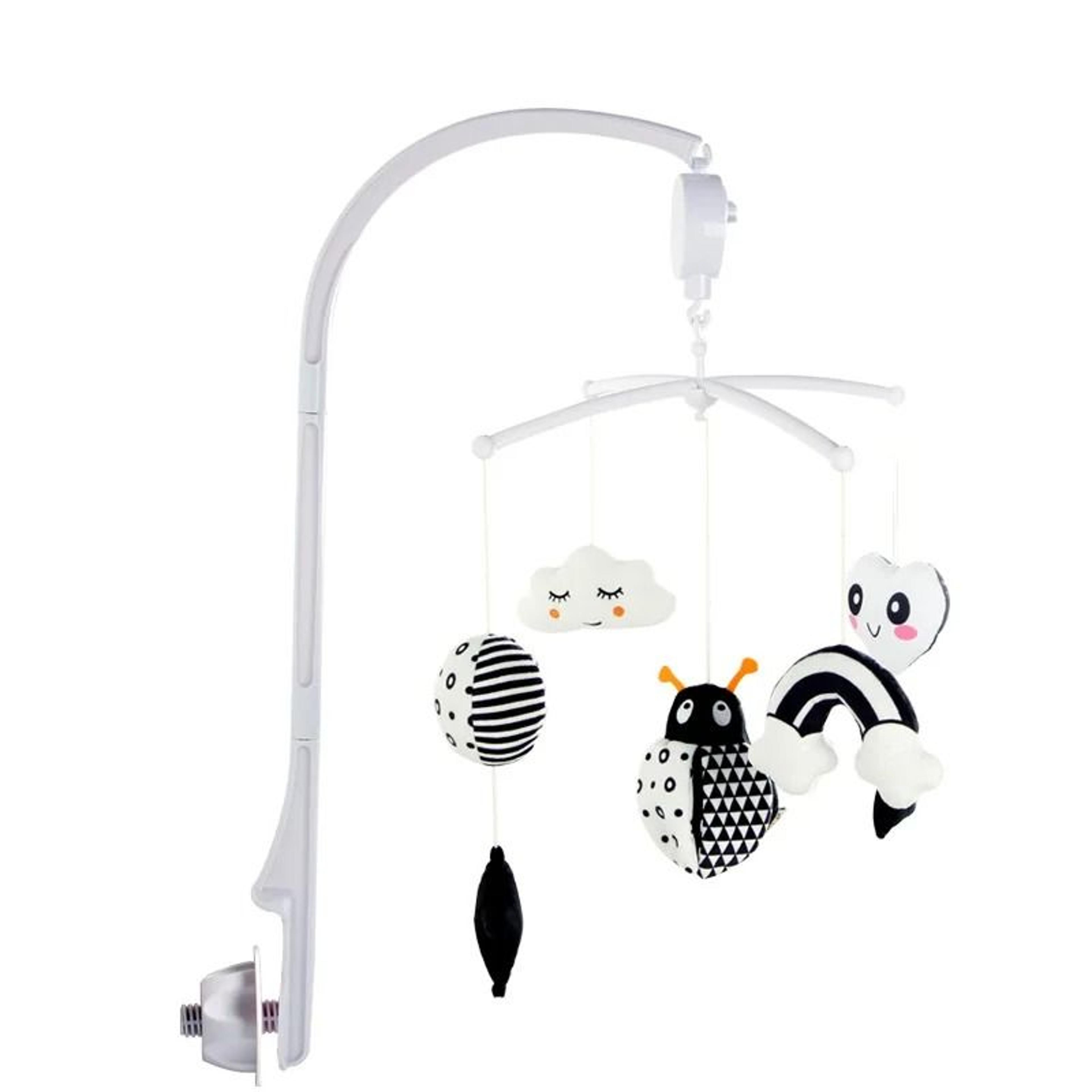 Animal Music Box Black And White Bed Bell Toy Baby Crib Rattle For Newborns 6