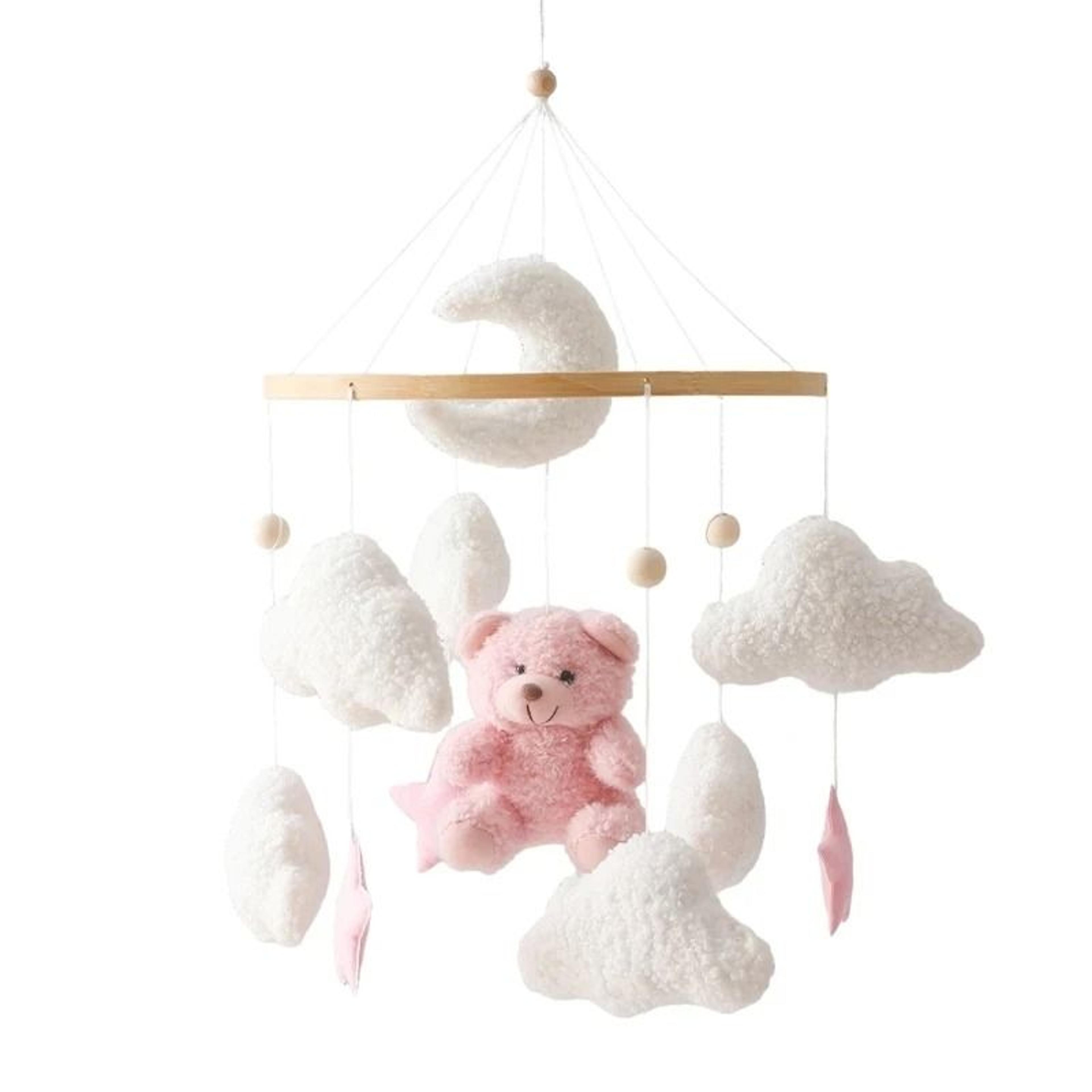 Baby Crib Mobile Rattle Toy Cartoon Felt Forest Animal Bed Bell With Wooden Bracket 13