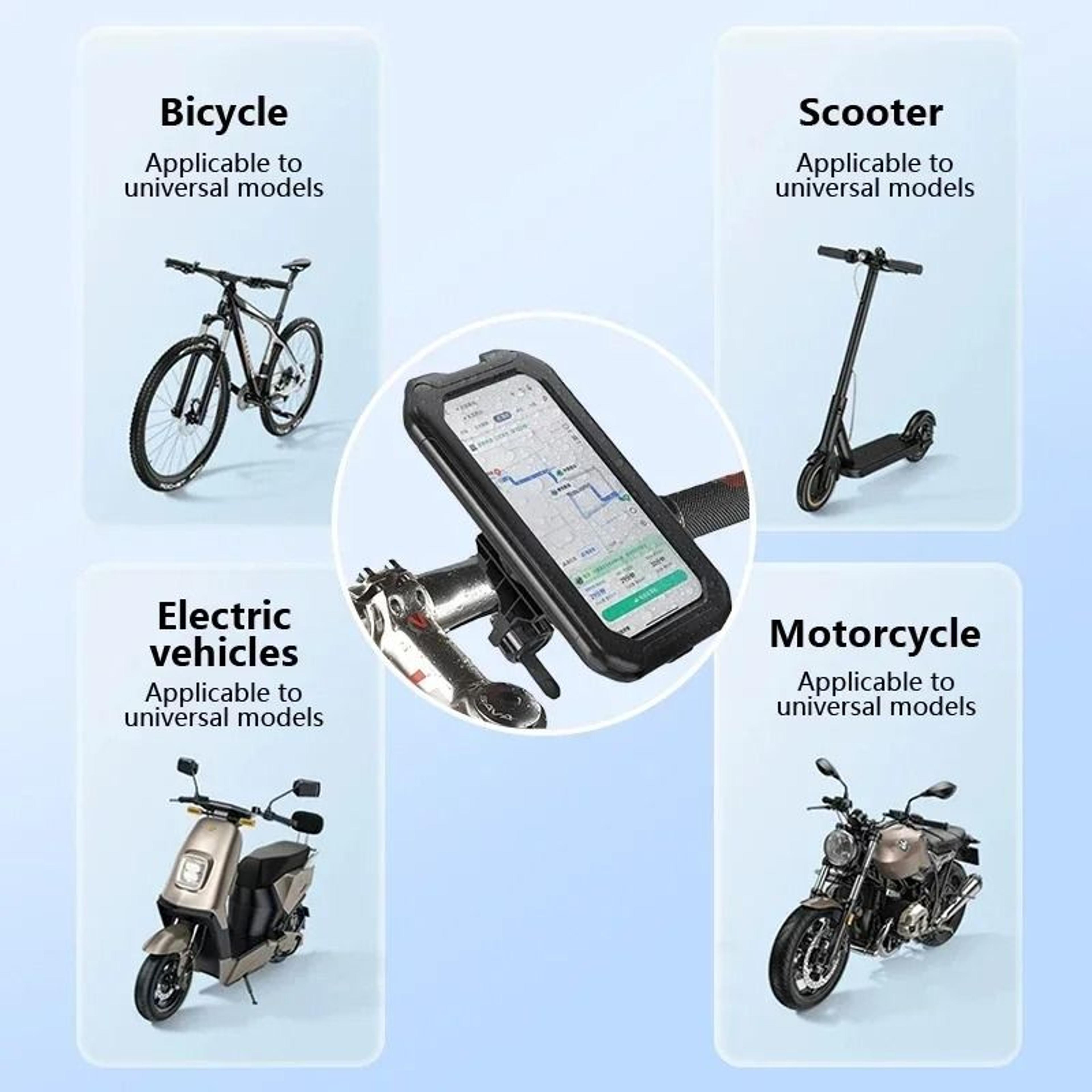 Waterproof Motorcycle  Bicycle Phone Holder 360 Rotating Adjustable GPS Stand 5