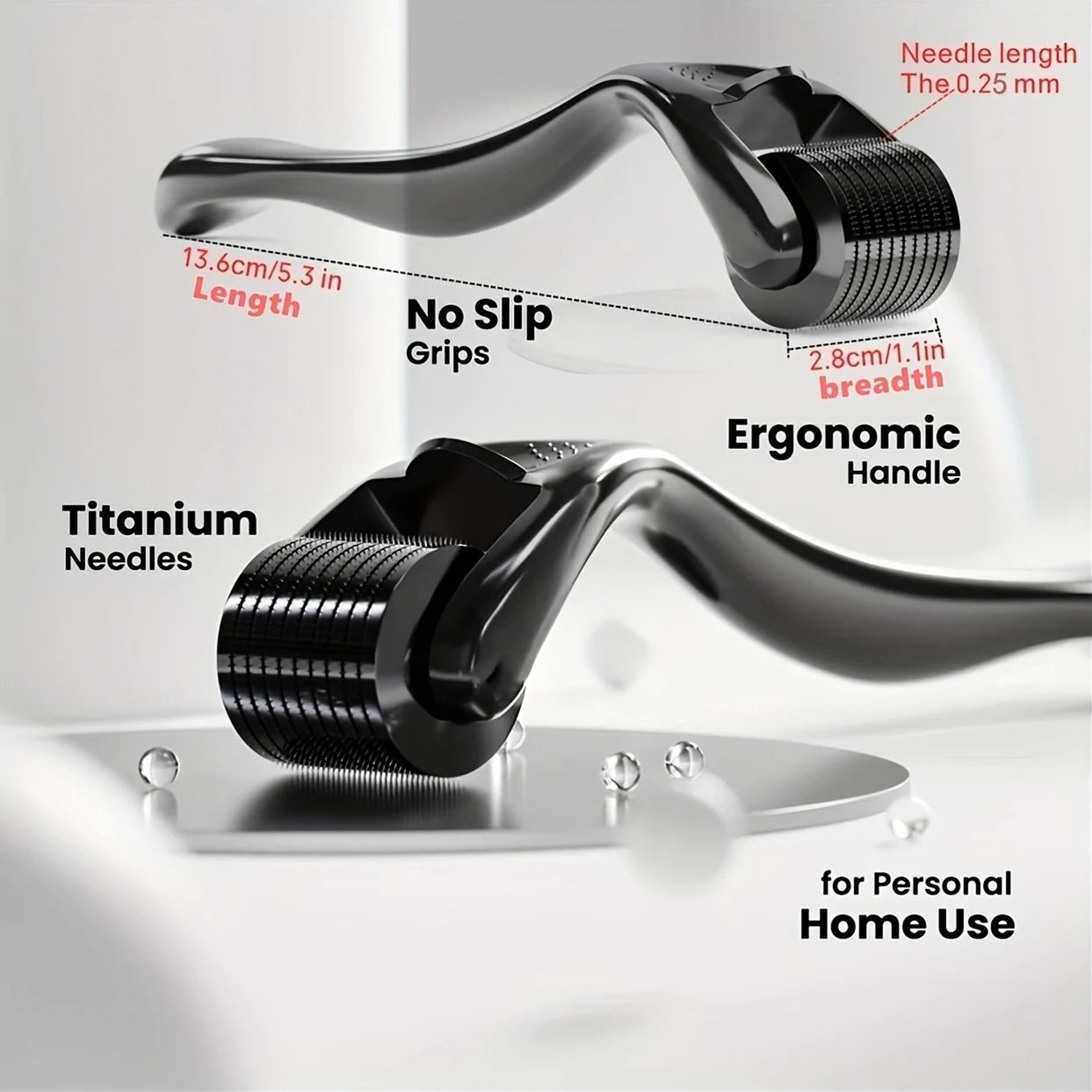 1pc Stainless Steel Black Facial Roller  025mm Precision Massager  Gentle Exfoliating Tool 3