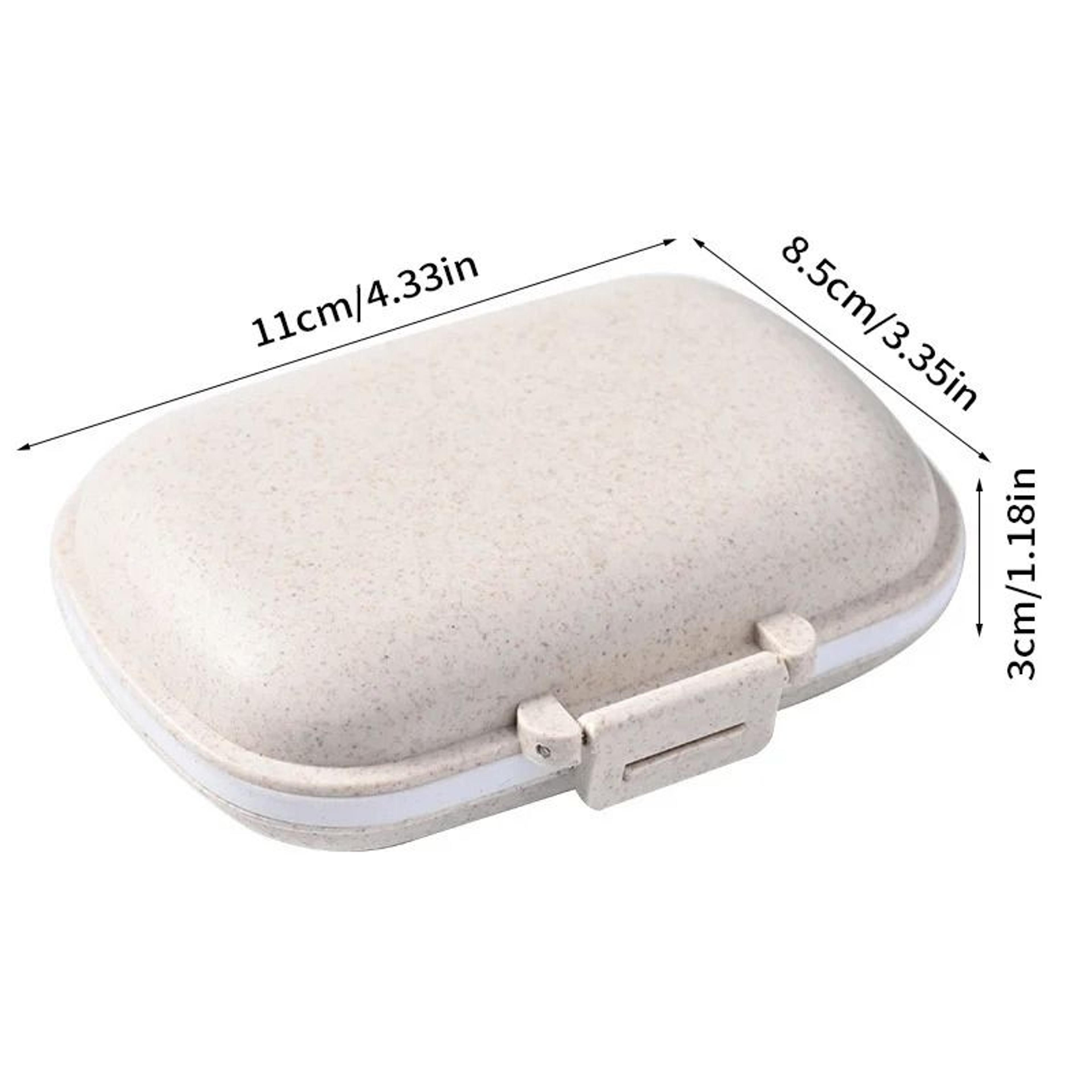 8 Grids Wheat Straw Travel Pill Box  Sealed  MoistureProof Medication Organizer 8