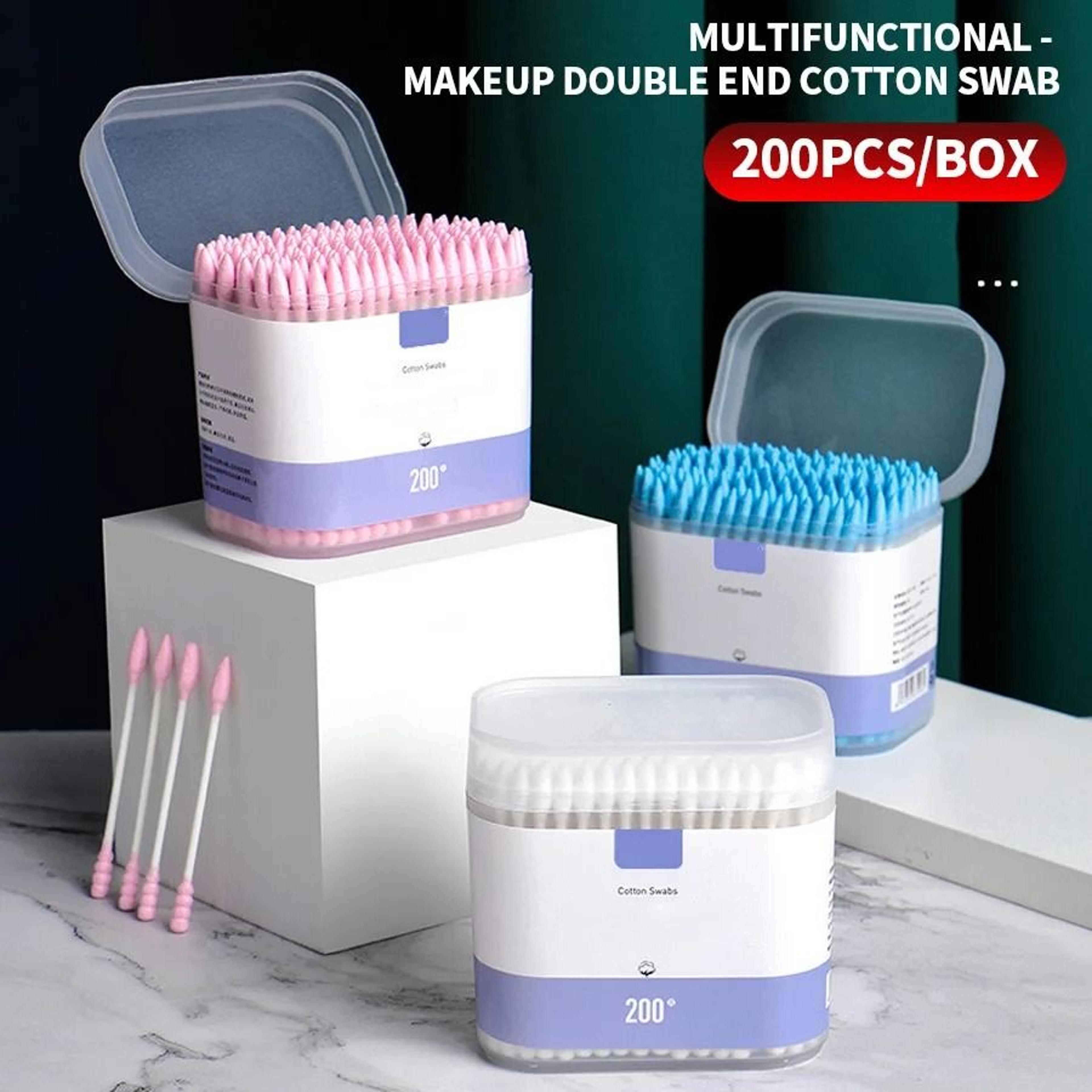 200Count Pure Cotton DoubleEnded Makeup Cotton Swabs  Precision Cleaning  Gentle Removal 0