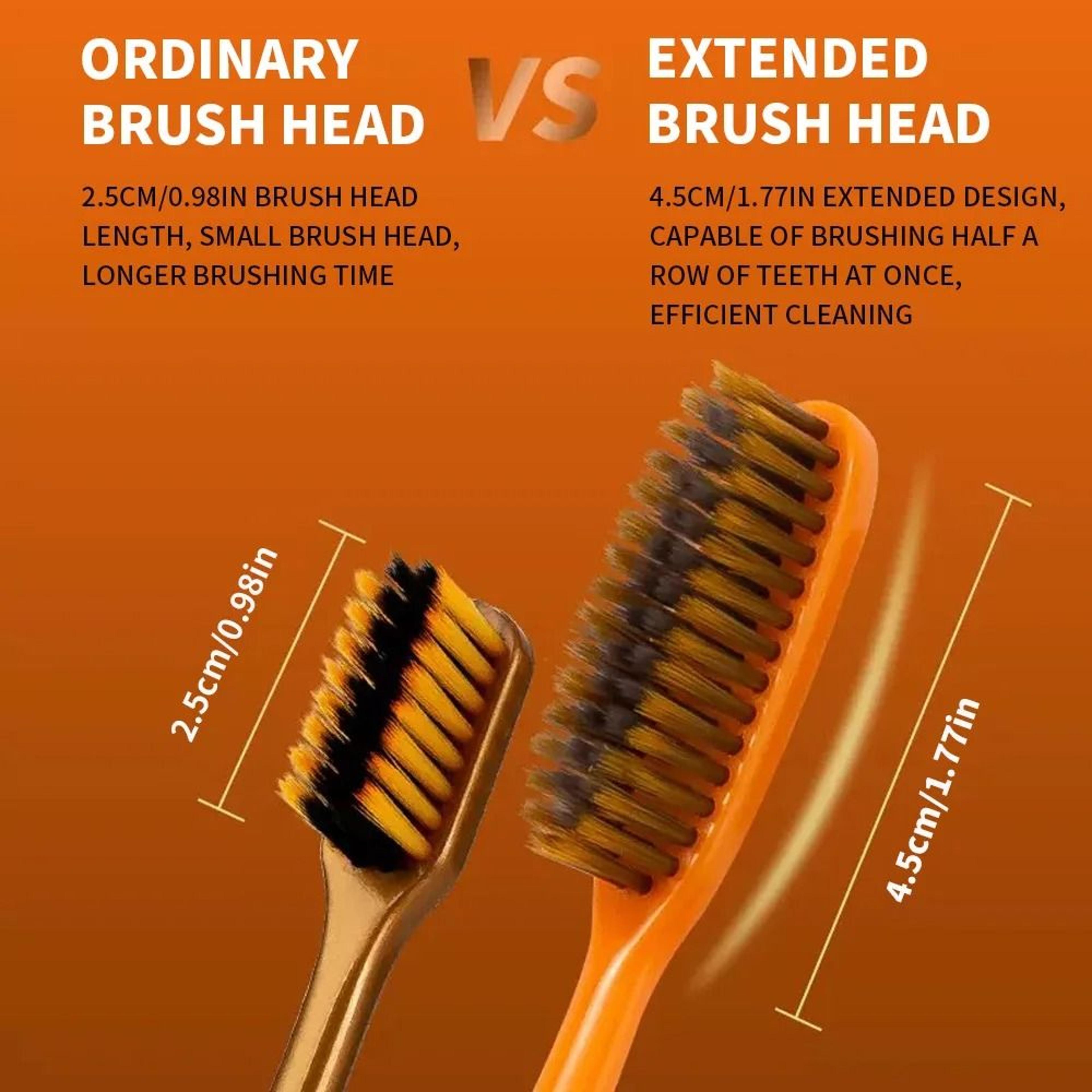 6Pack HighGrade Orange Light Luxury Toothbrush  Deep Cleaning Oral Care For Adults 2