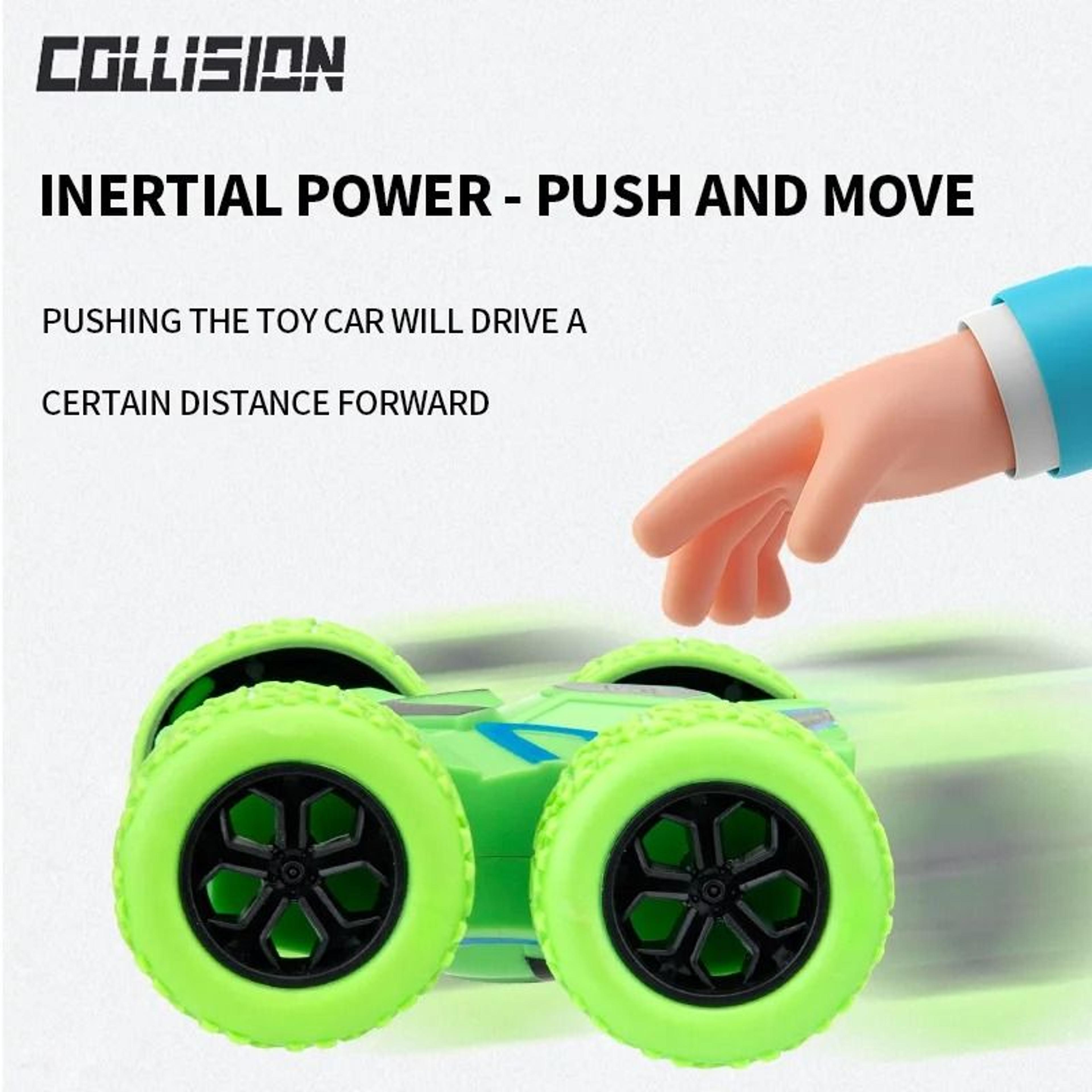 Mini DoubleSided Inertia Car  360 Rotating Stunt Toy For Boys And Girls 3