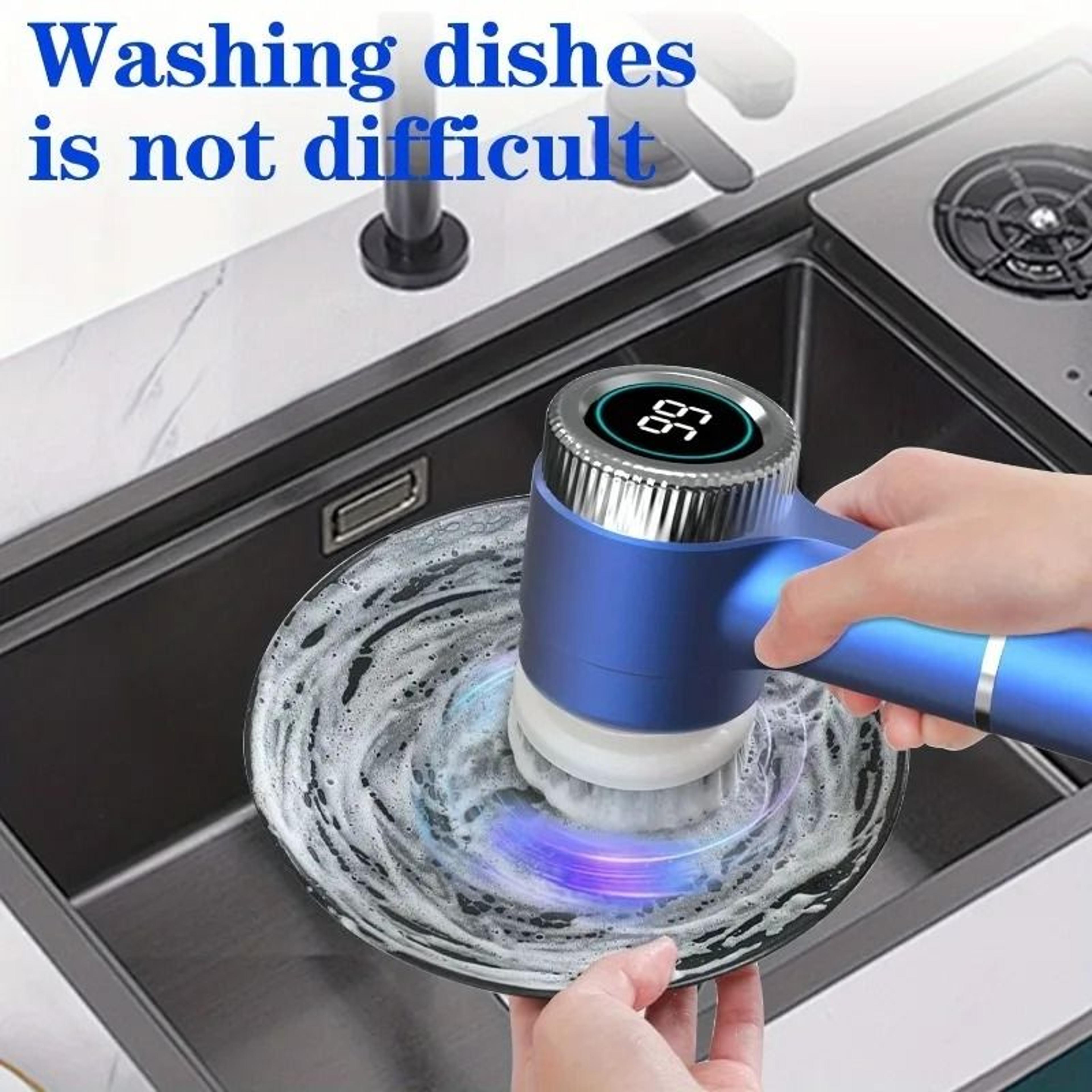 Electric Spin Scrubber  Rechargeable Handheld Shower  Tile Scrubber With 5 Replaceable Heads 2