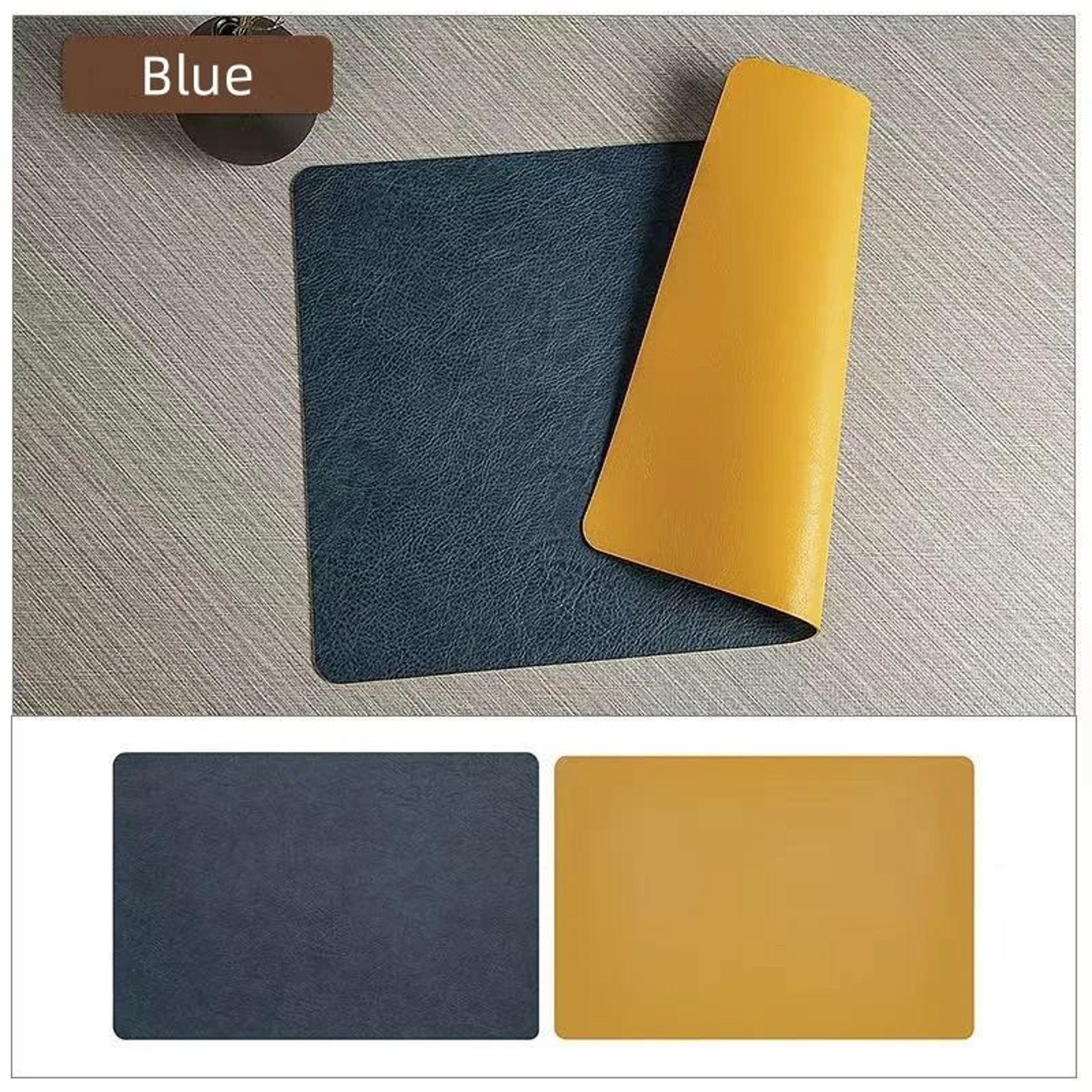 Premium Faux Leather Placemats  DoubleSided HeatResistant  Waterproof Dining Set 9