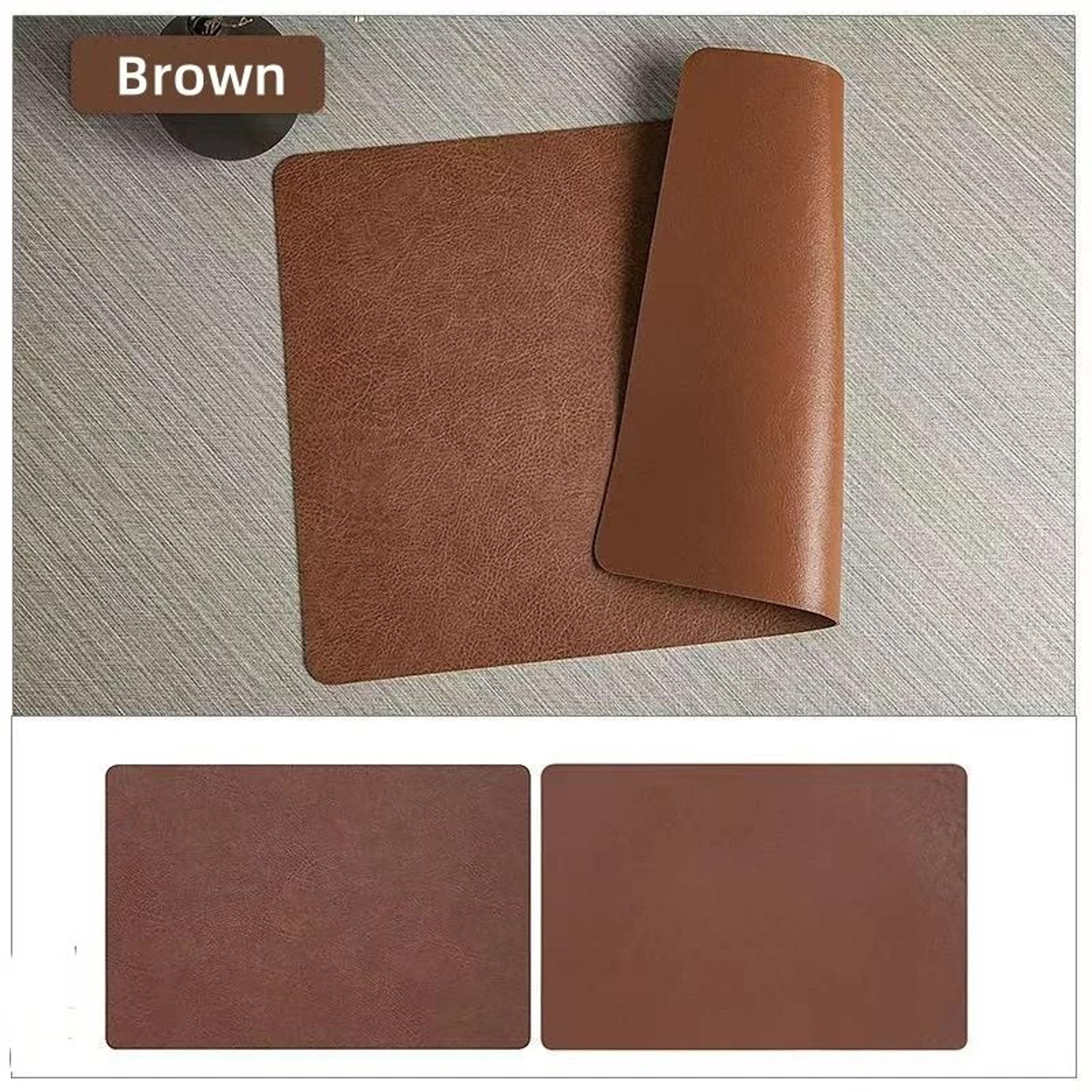 Premium Faux Leather Placemats  DoubleSided HeatResistant  Waterproof Dining Set 10