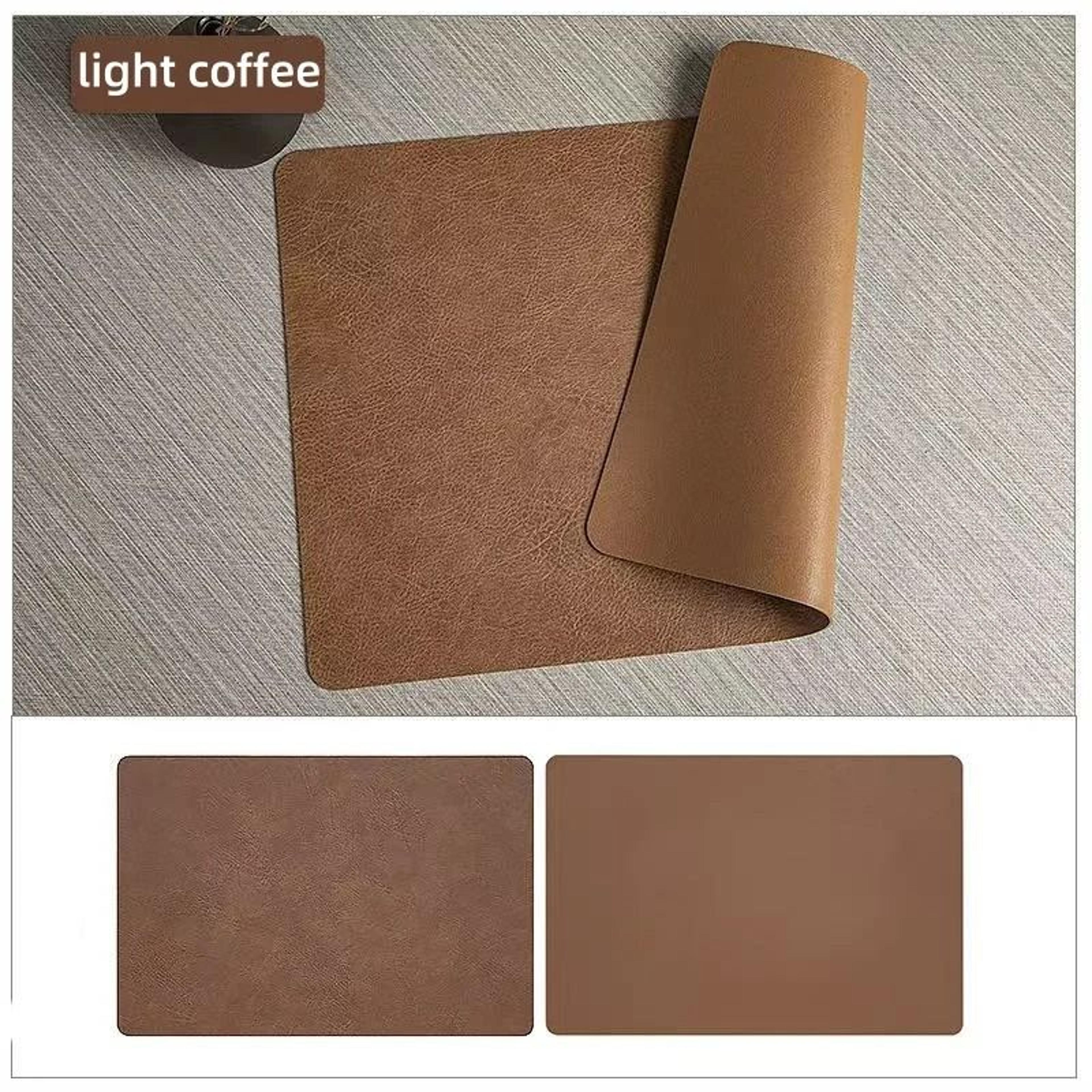 Premium Faux Leather Placemats  DoubleSided HeatResistant  Waterproof Dining Set 12