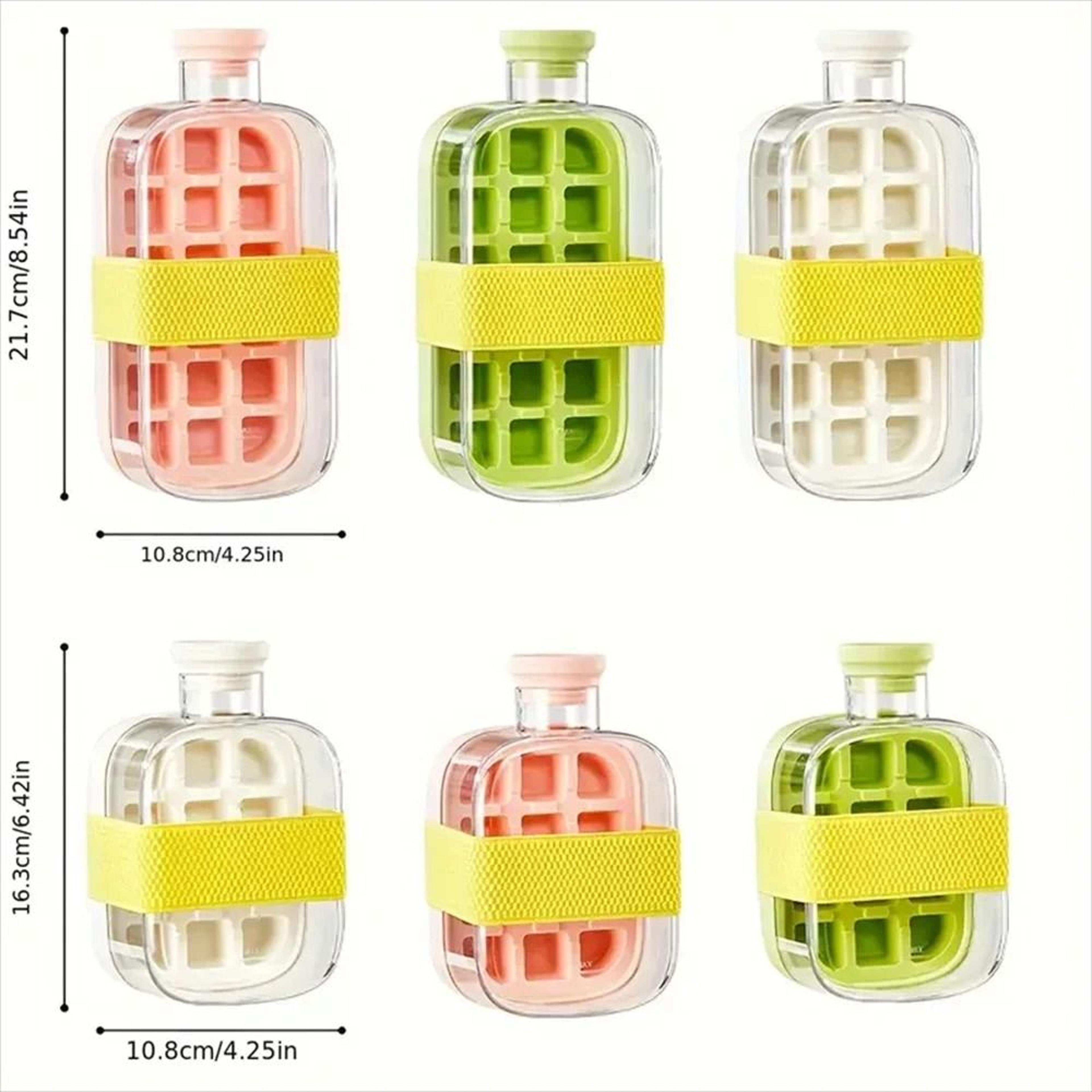 2in1 Press Ice Cube Mold  Portable Water Bottle  LeakProof Ice Cube Tray With Bin 1