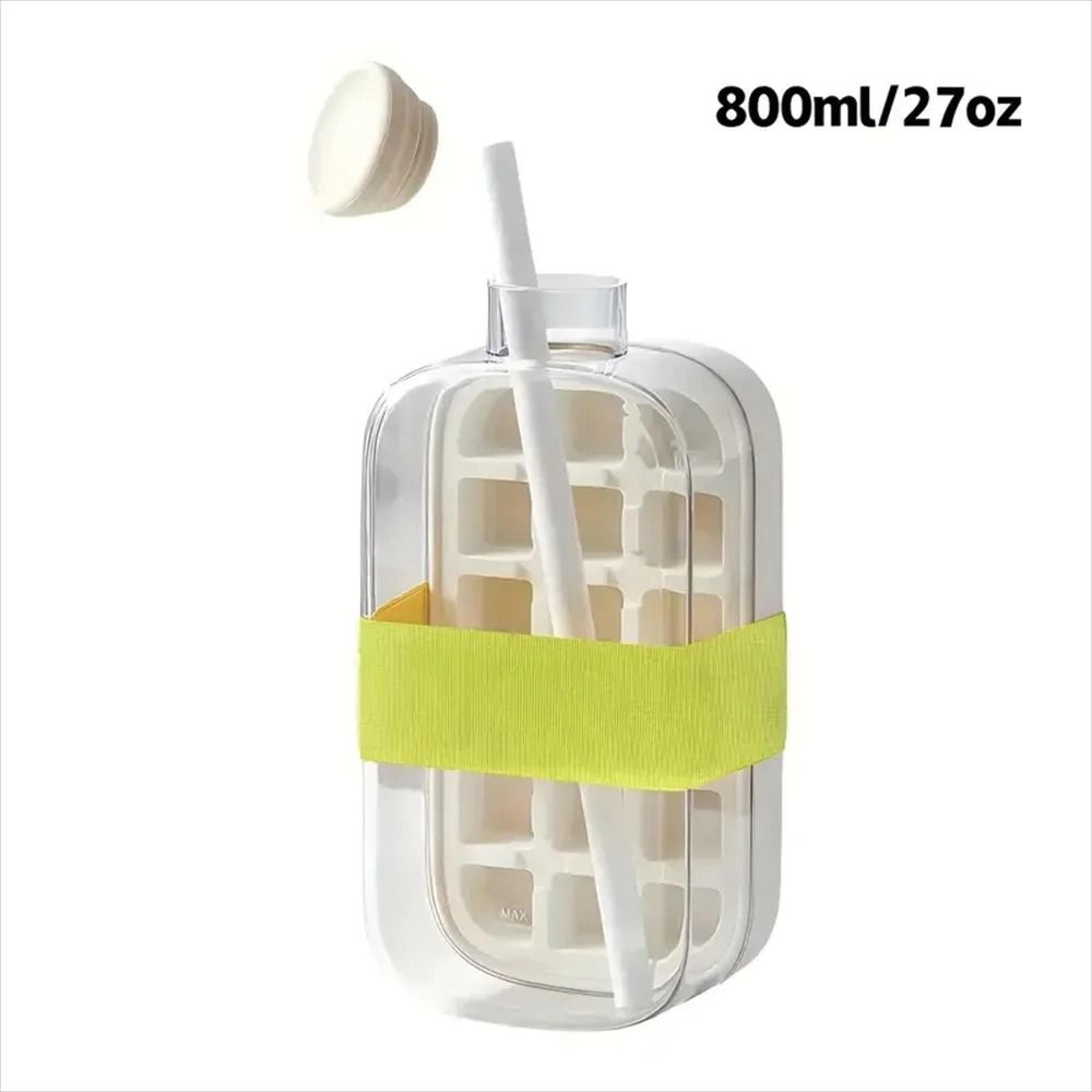 2in1 Press Ice Cube Mold  Portable Water Bottle  LeakProof Ice Cube Tray With Bin 10