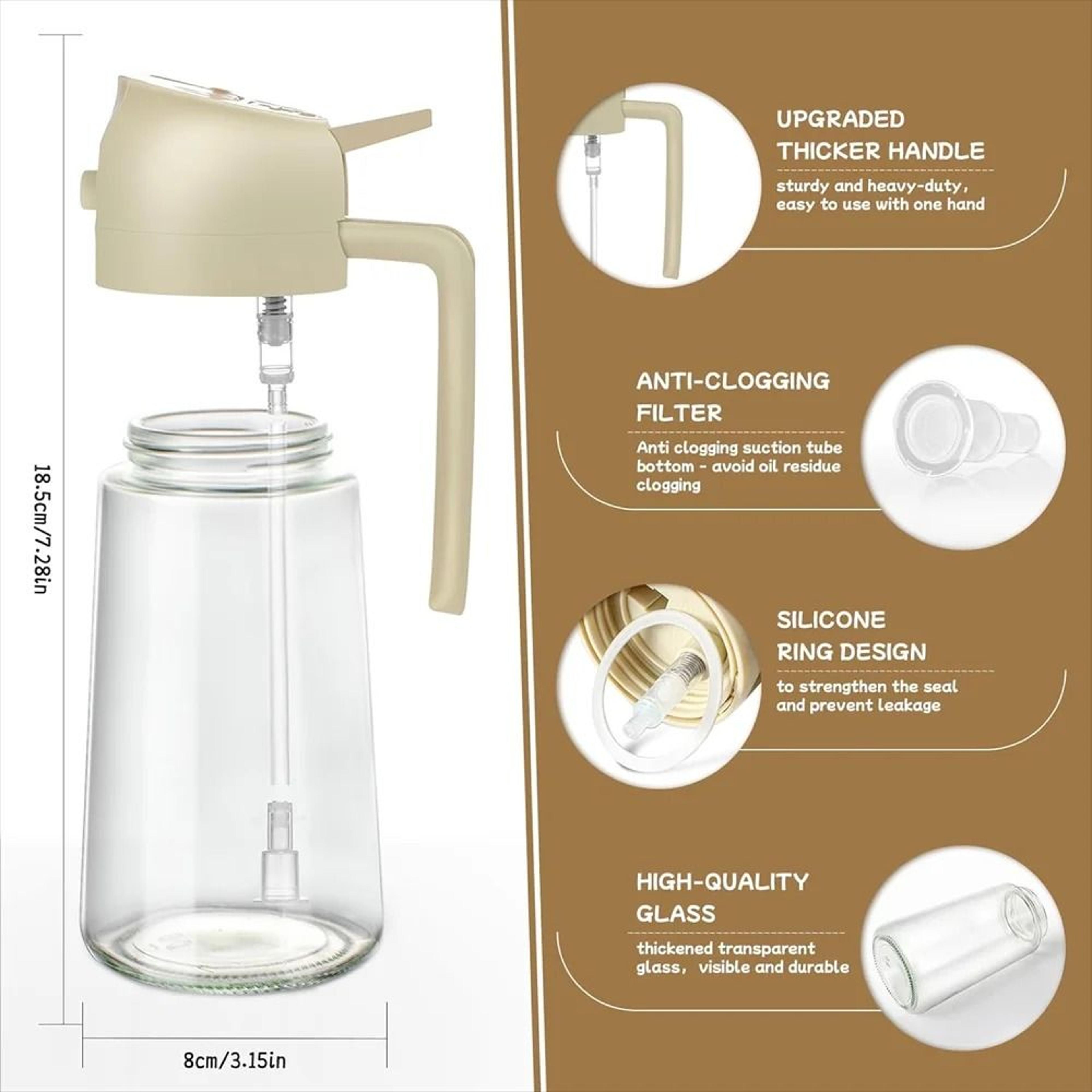 Premium 2in1 Olive Oil Sprayer  Dispenser  16oz470ml Borosilicate Glass Bottle 1
