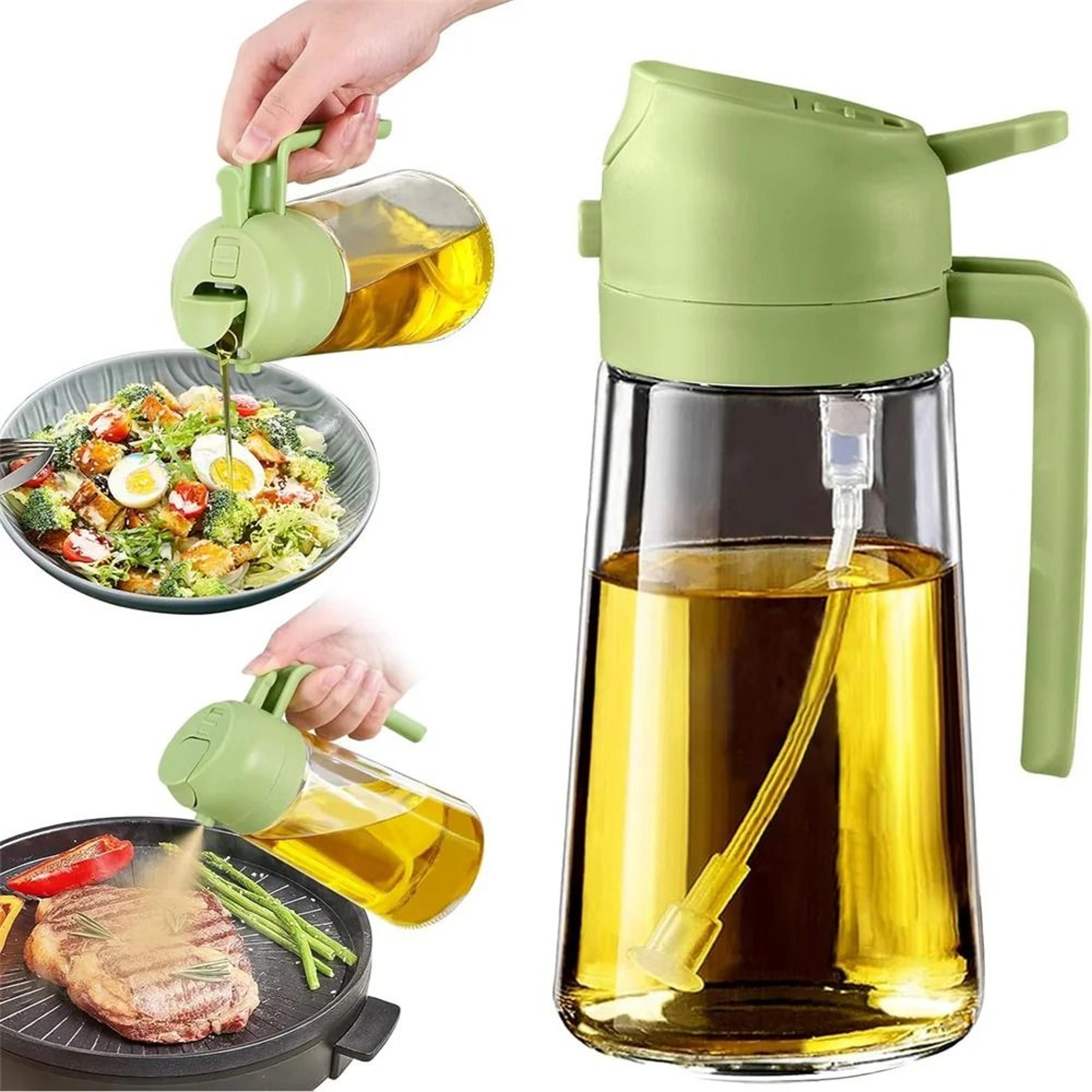 Premium 2in1 Olive Oil Sprayer  Dispenser  16oz470ml Borosilicate Glass Bottle 6