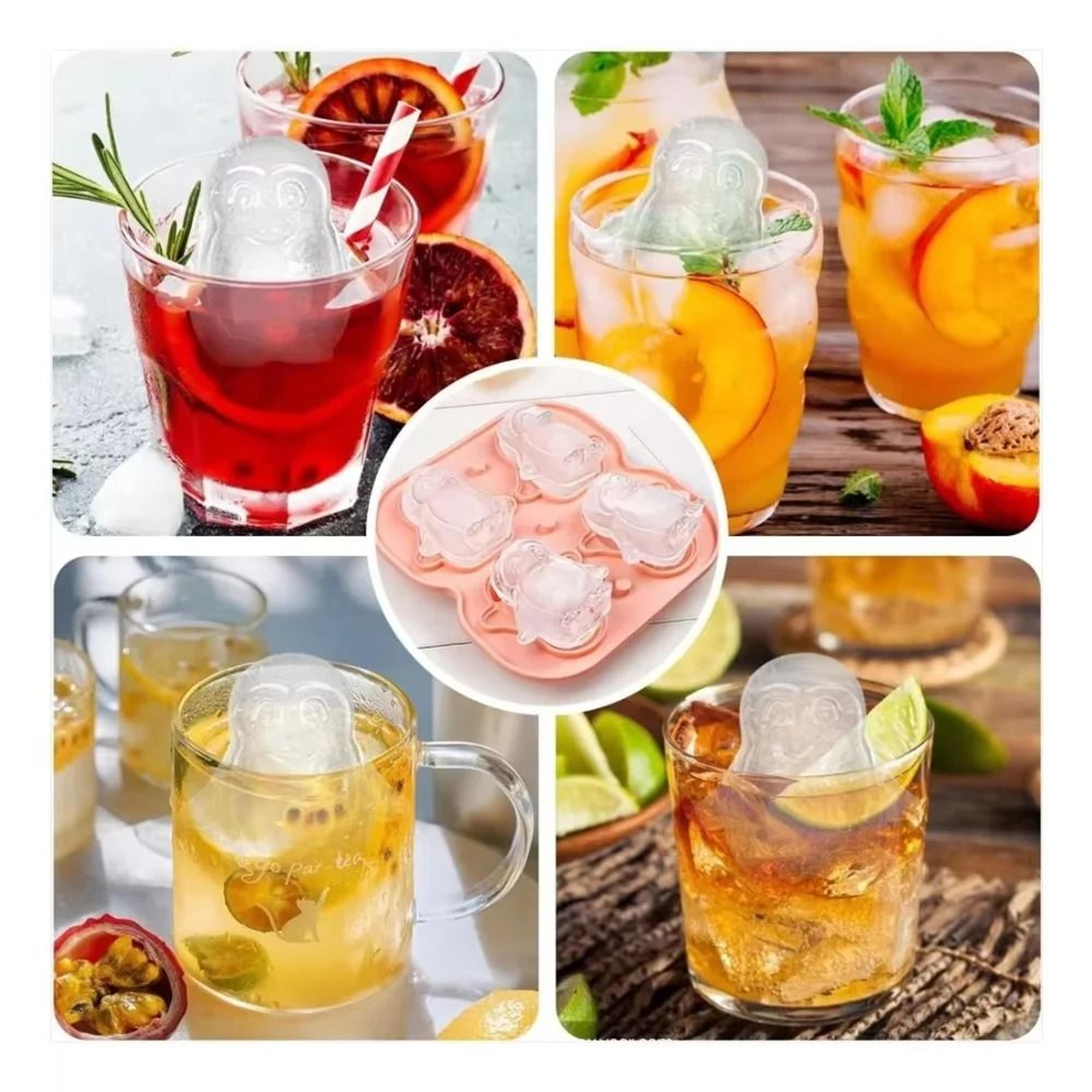 Premium Penguin Silicone Ice Cube Tray  3D Novelty Flower  Animal Mold With LeakProof Lid 5