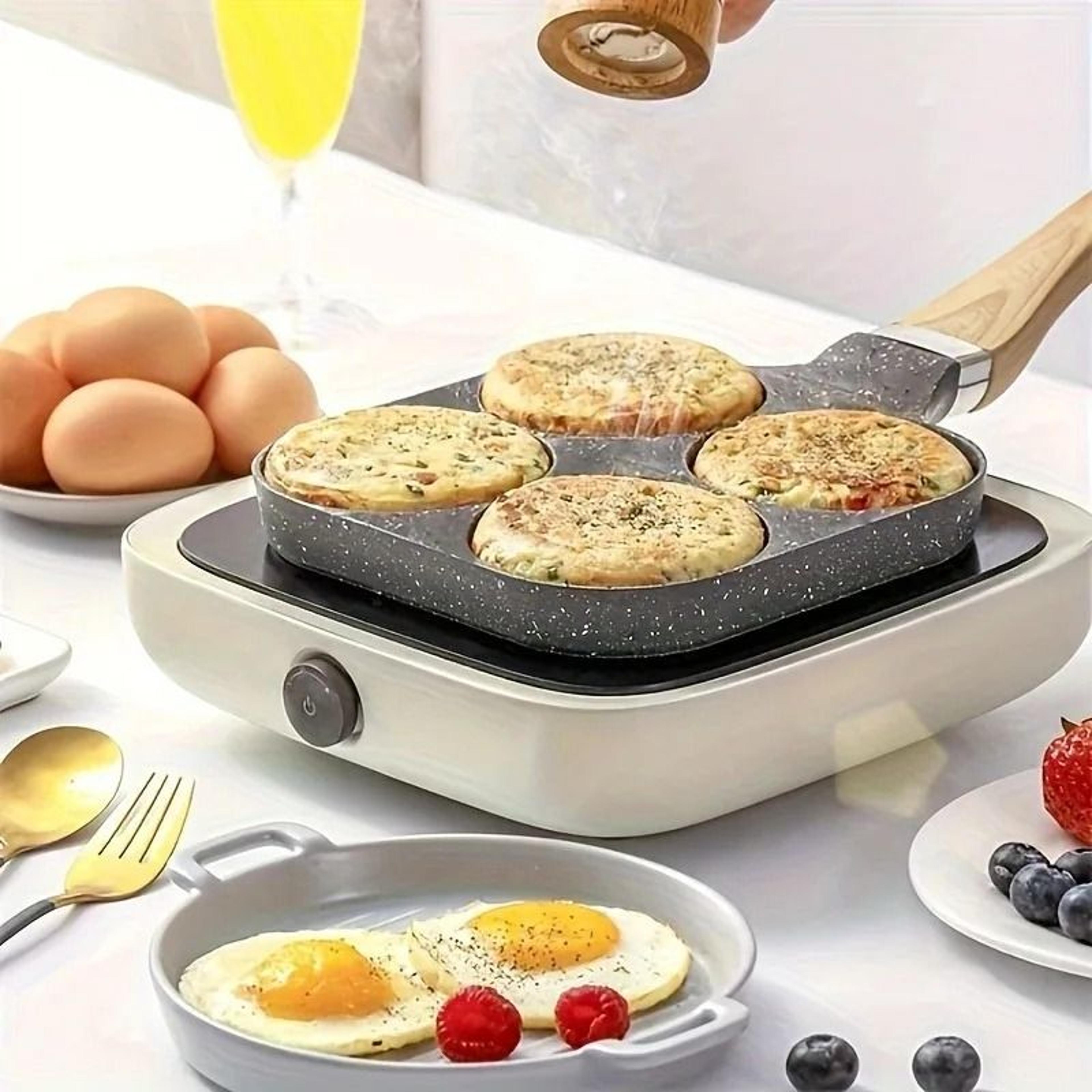 4Cup NonStick Egg Frying Pan  Divided Pancake  Omelette Burger Pan For Breakfast 3