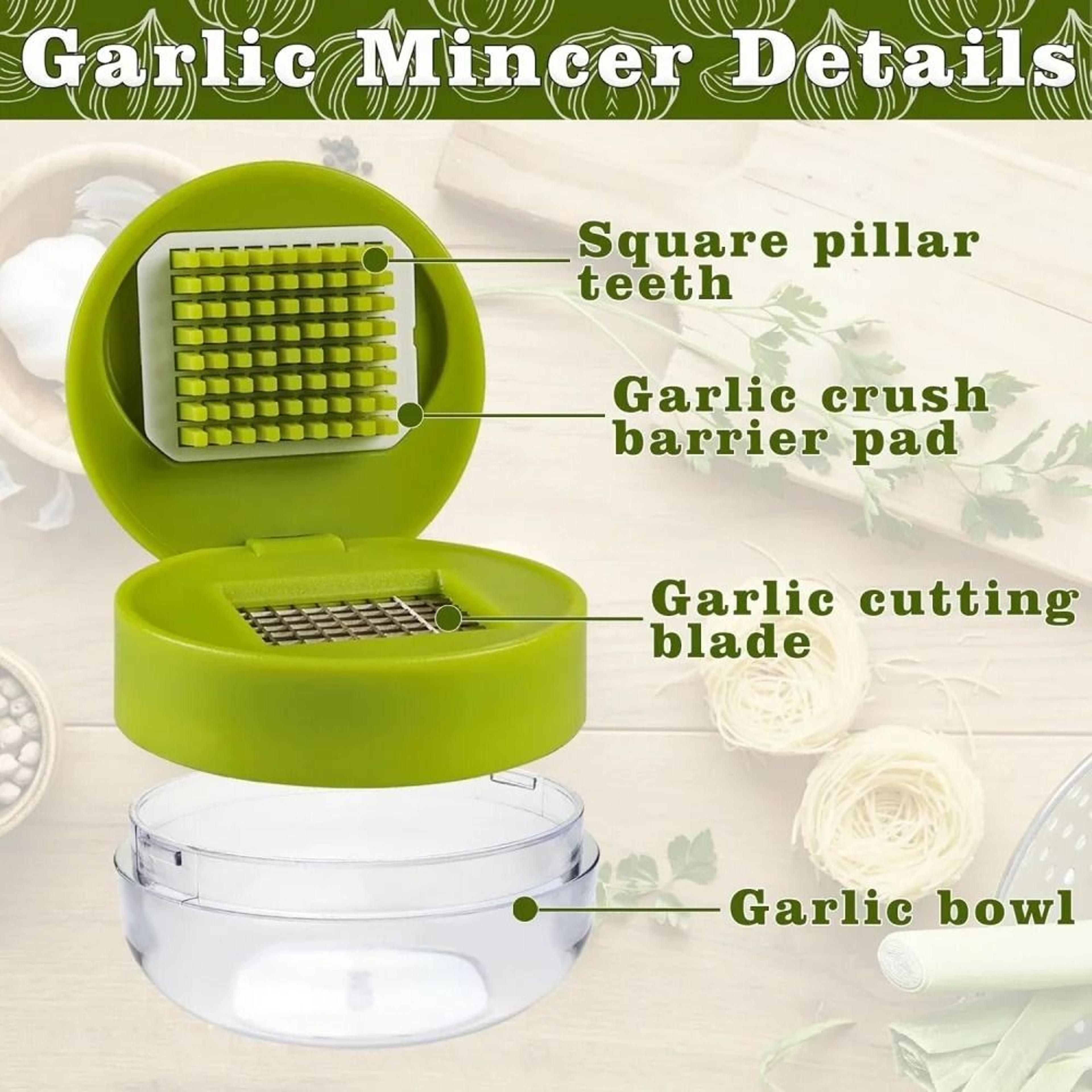 Multifunctional Manual Garlic Press  Slicer  Handheld Ginger Masher With Integrated Storage Case 3