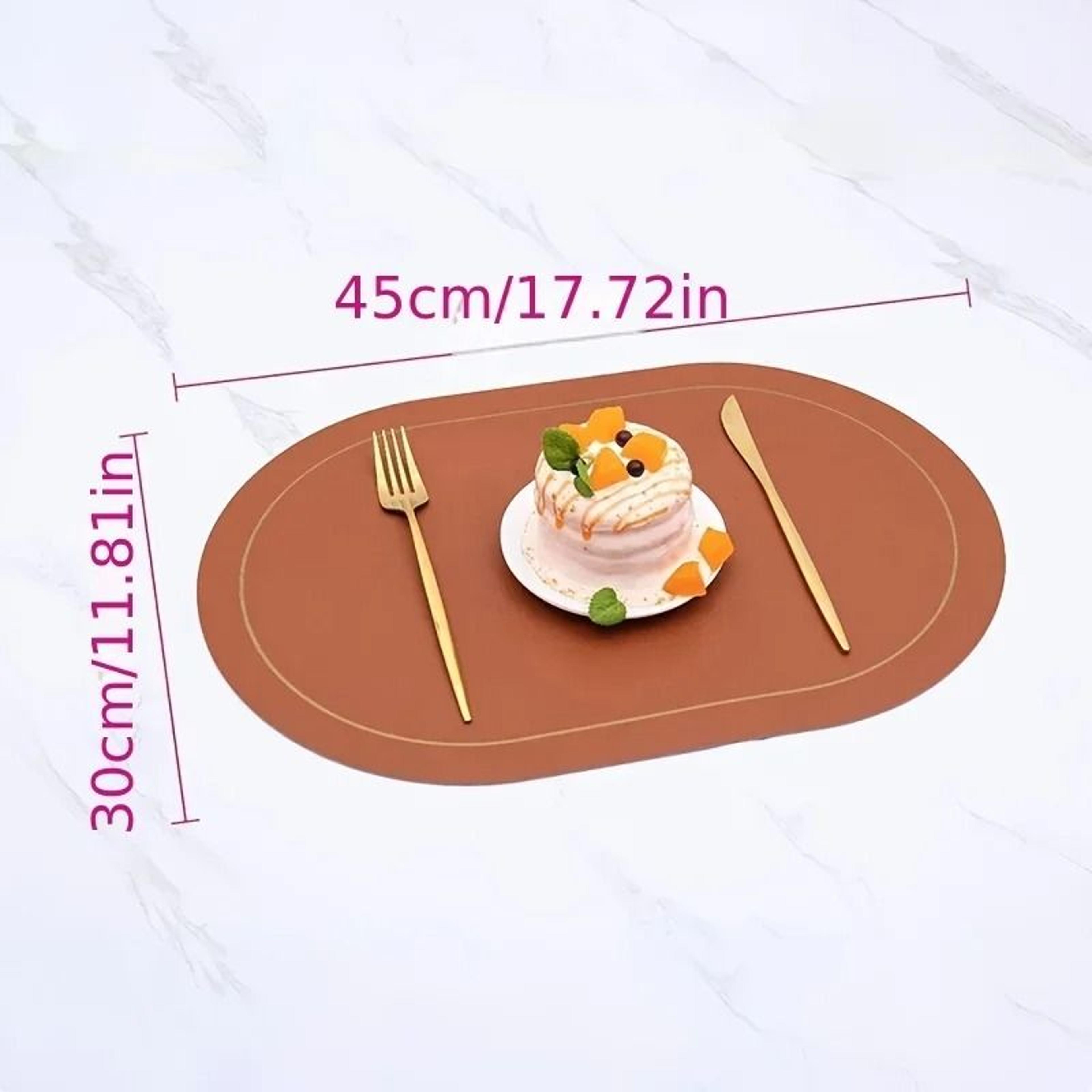 Nordic Style PU Leather Placemats  Waterproof  HeatInsulating Dining Table Set 2