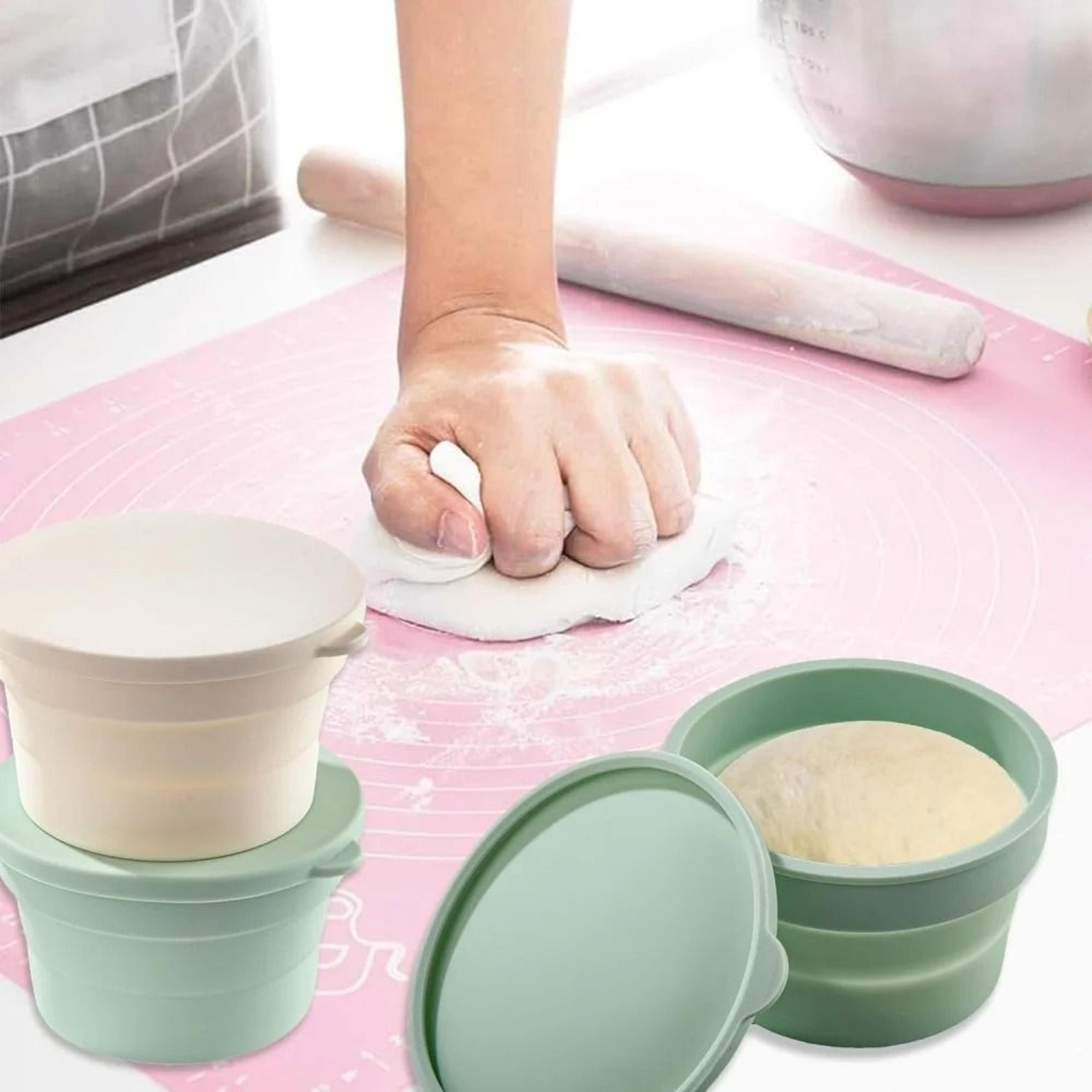 Premium Silicone Pizza Dough Proofing Box  Foldable NonStick Fermentation Basket With Lid 2