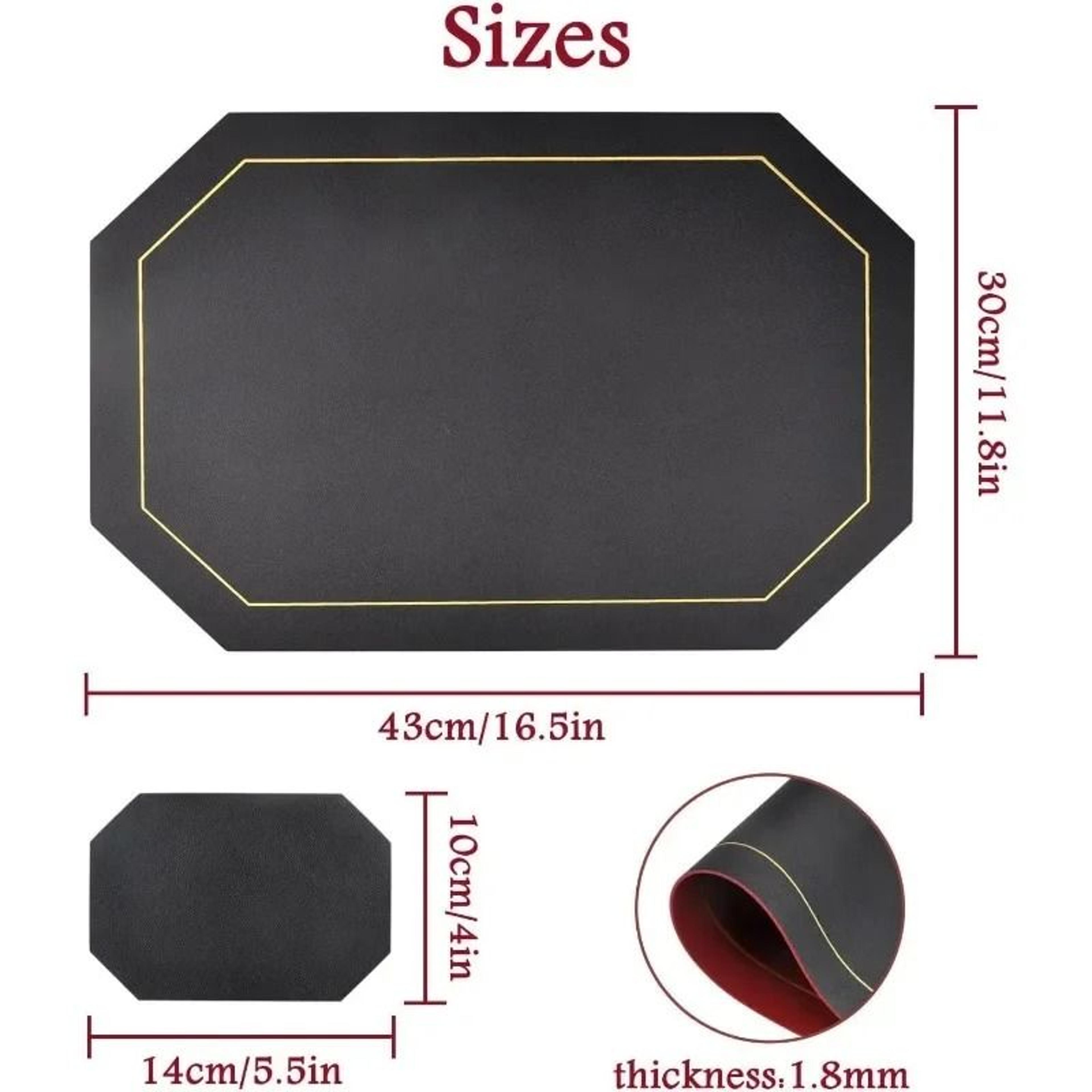 Premium Faux Leather Placemats  Waterproof OilResistant  HeatInsulating Dining Table Mats 4