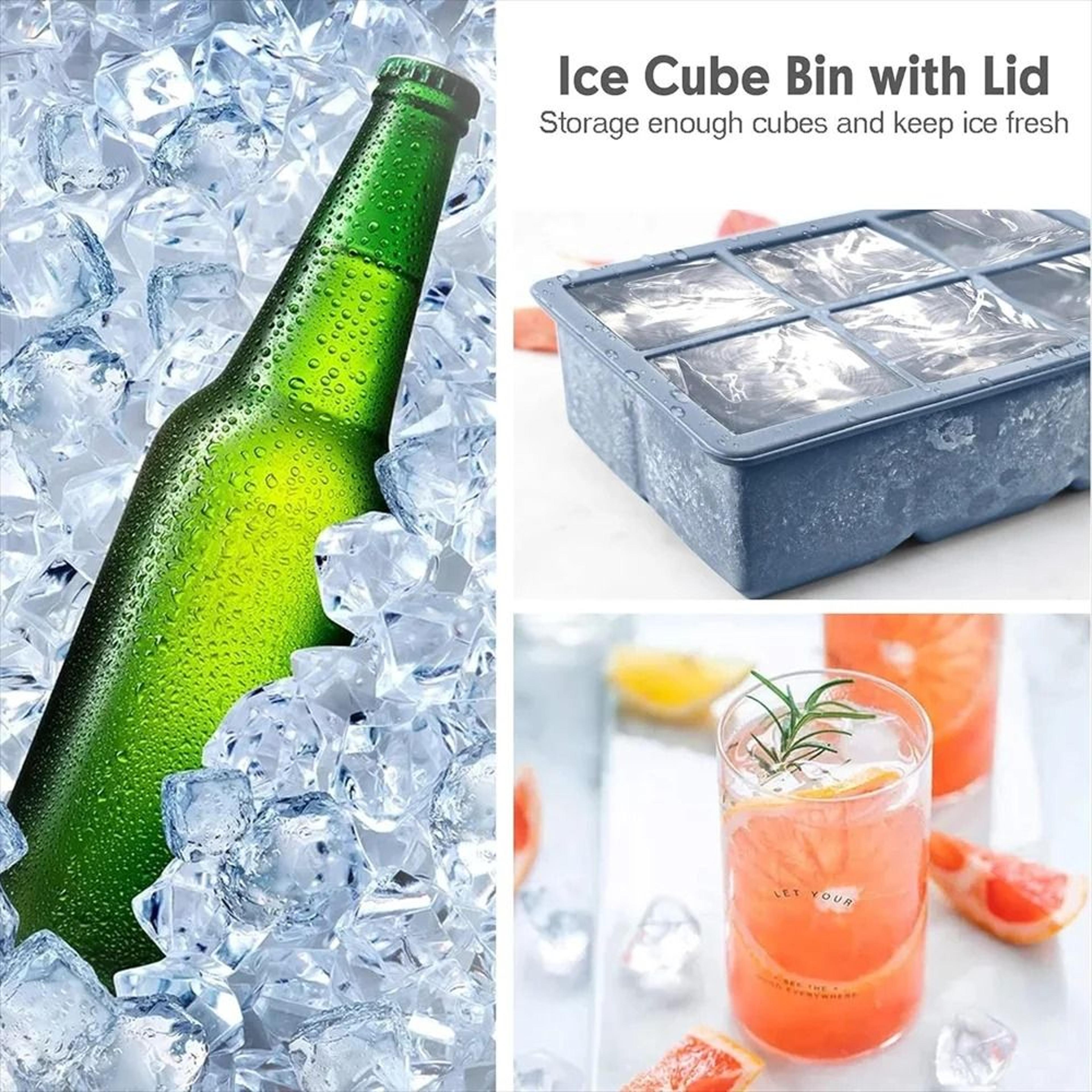 Premium Large Silicone Ice Cube Trays  BPAFree Square Molds With LeakProof Removable Lid 3