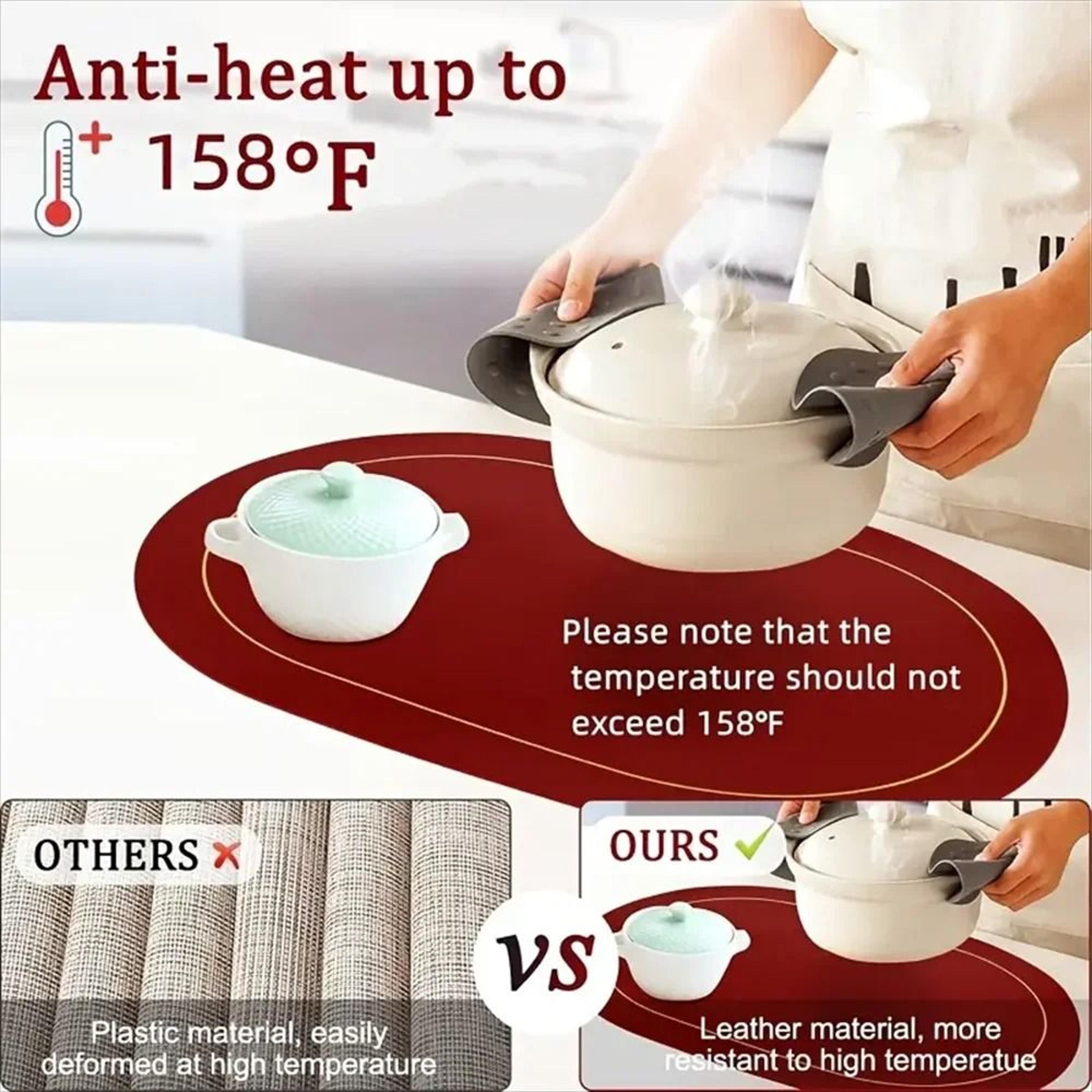 Premium Faux Leather Placemats  Reversible Nordic Style HeatResistant  Wipeable Table Mats 4