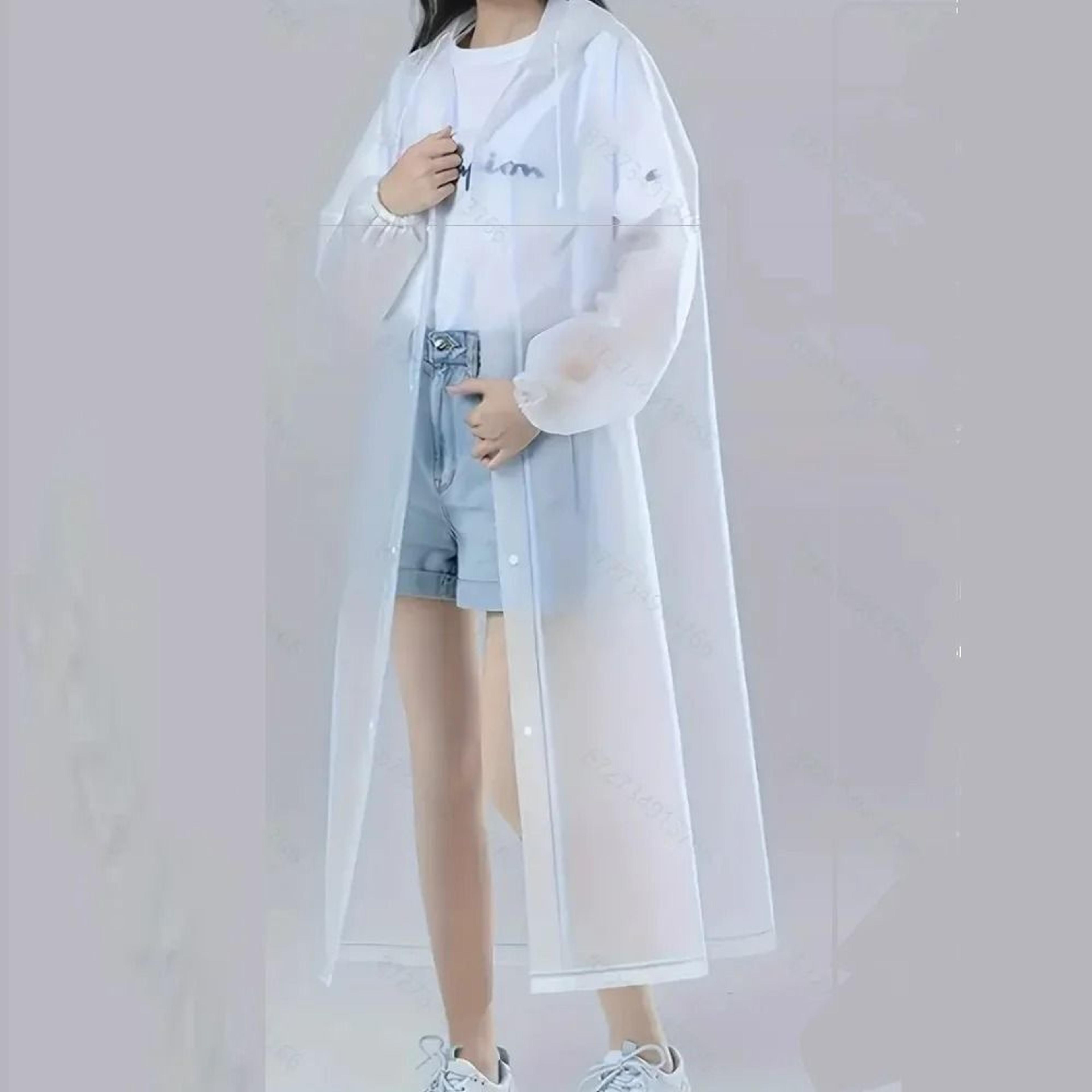 Premium Reusable Transparent Raincoat  Thickened Portable Waterproof Poncho For Outdoor Hiking 0