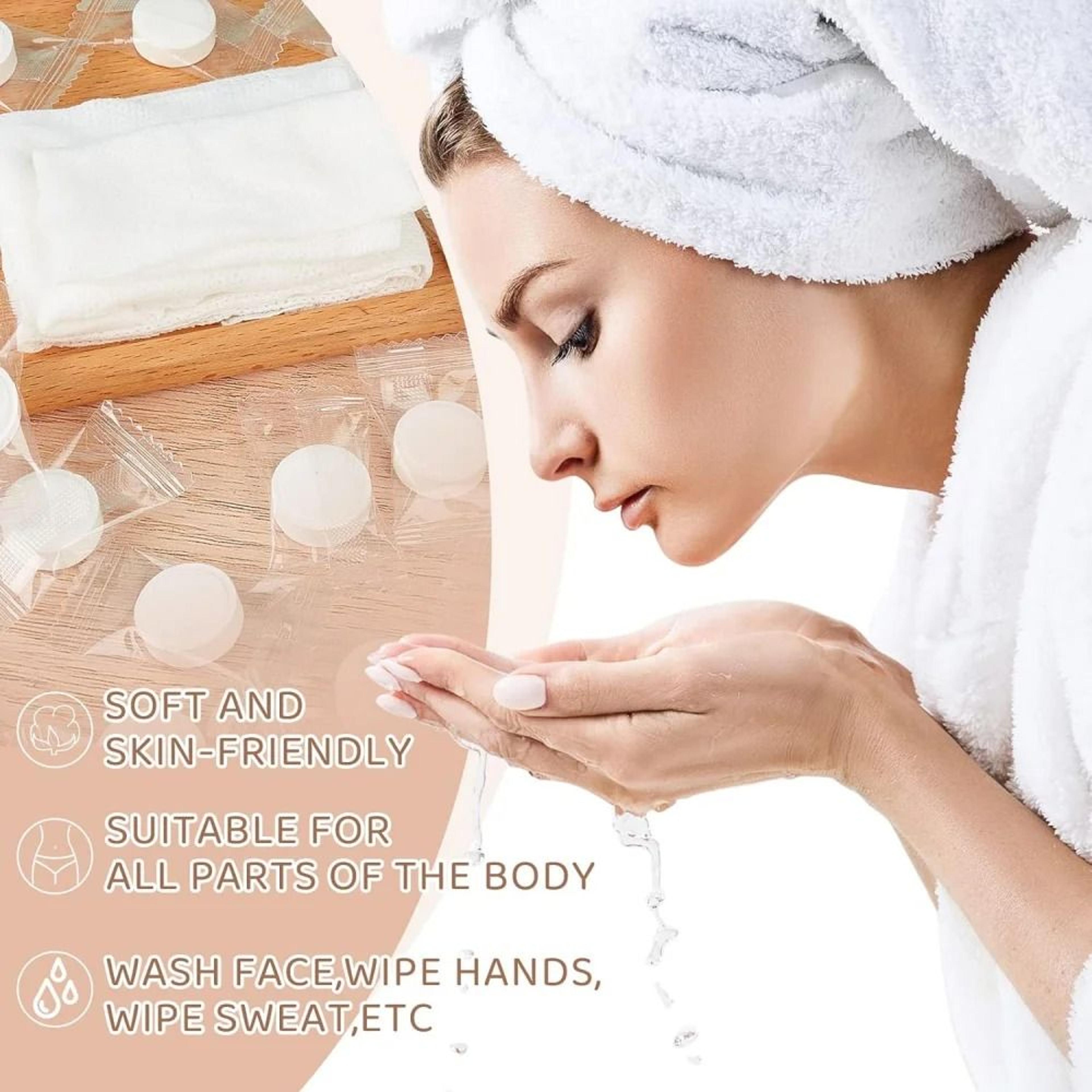 Premium Compressed Cotton Face Towels  UltraPortable Mini Wet Wipes For Travel Home  Outdoors 5